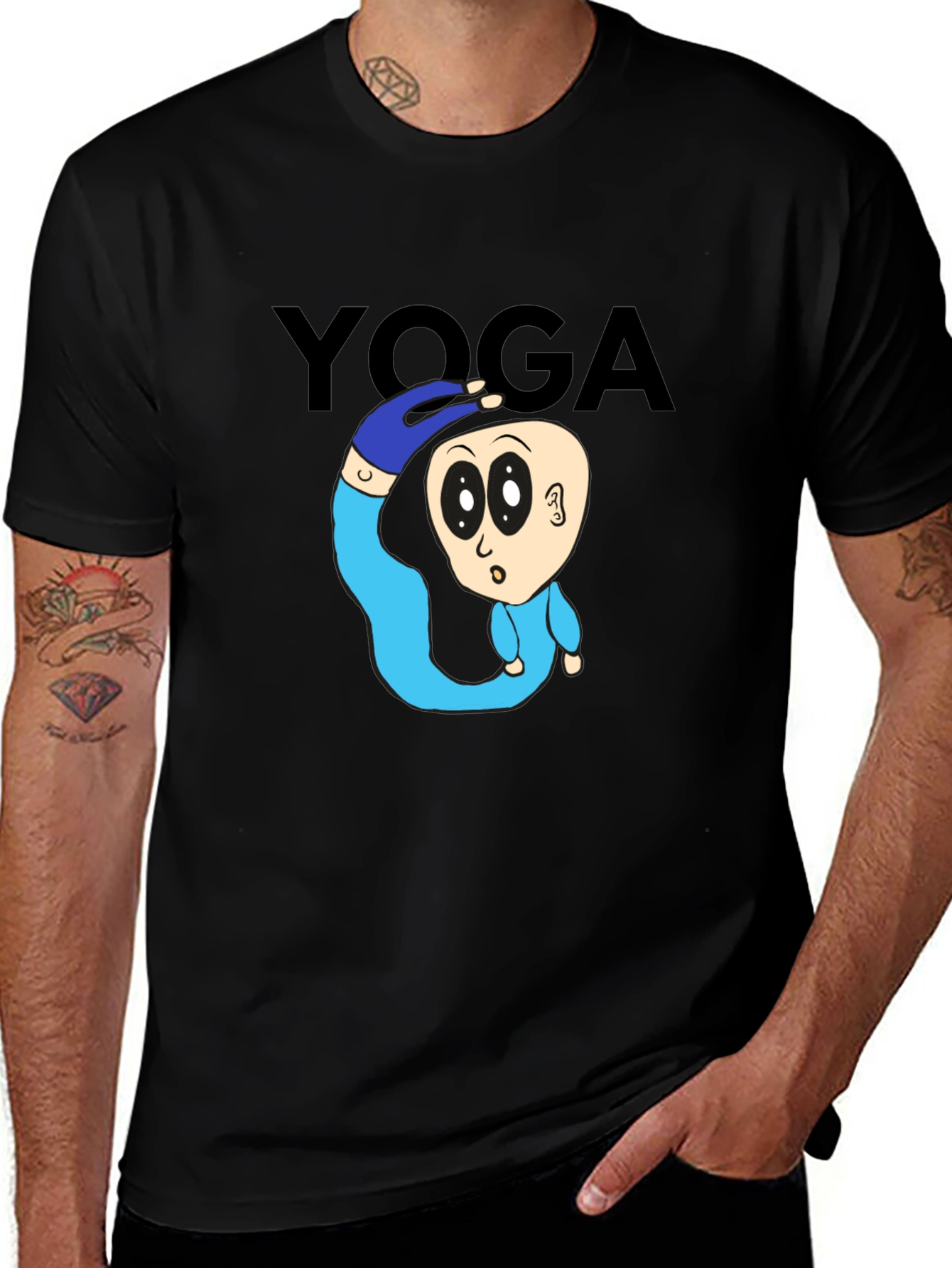 Yoga Cartoon T-Shirt: Flexible Fun!