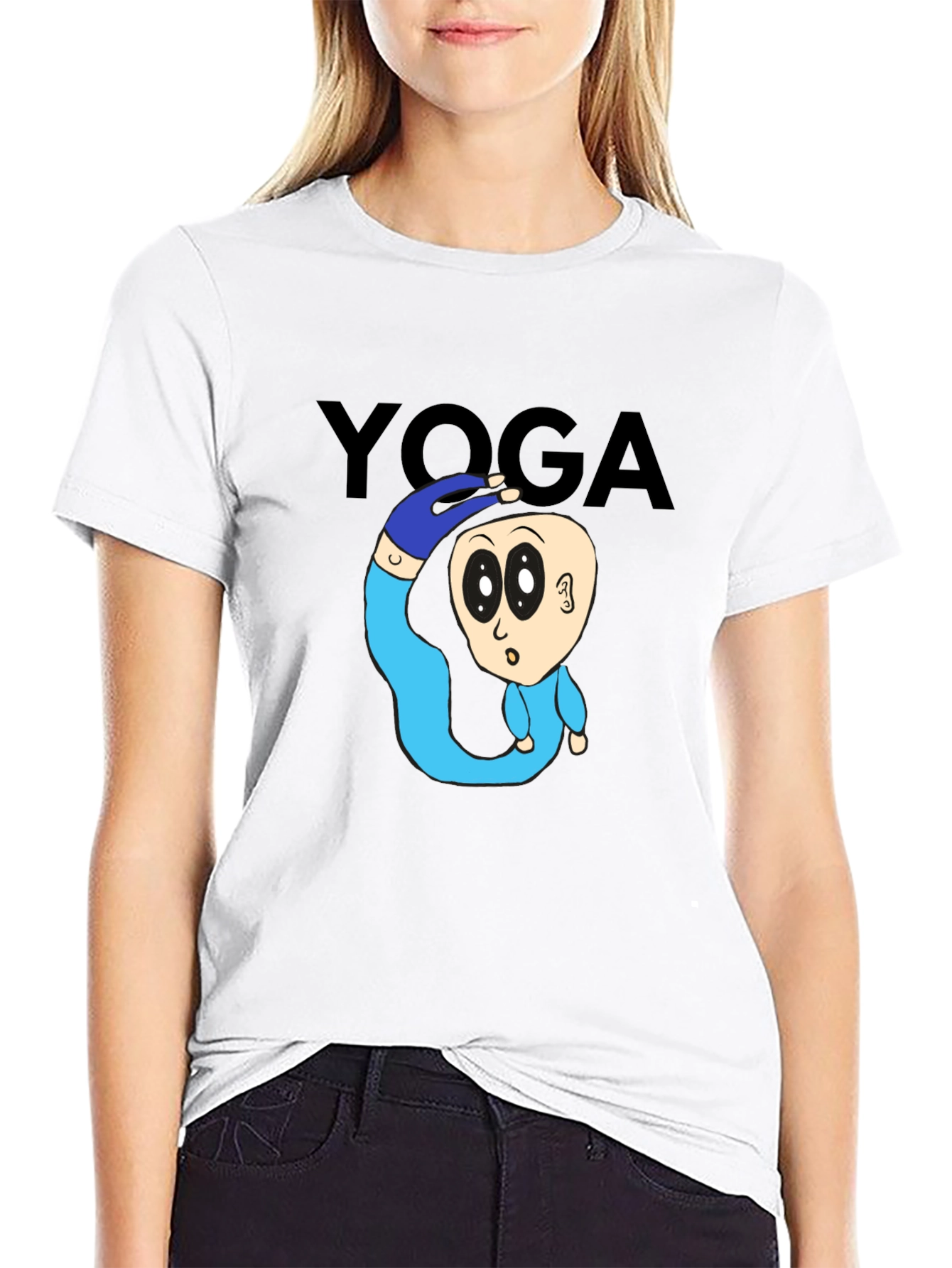 Yoga Cartoon T-Shirt: Flexible Fun!