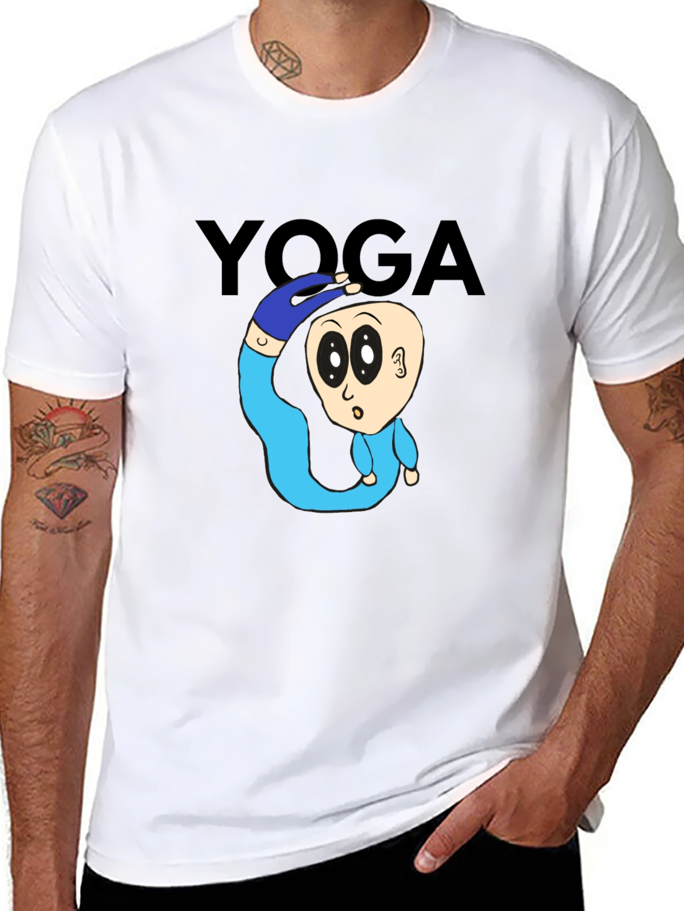 Yoga Cartoon T-Shirt: Flexible Fun!