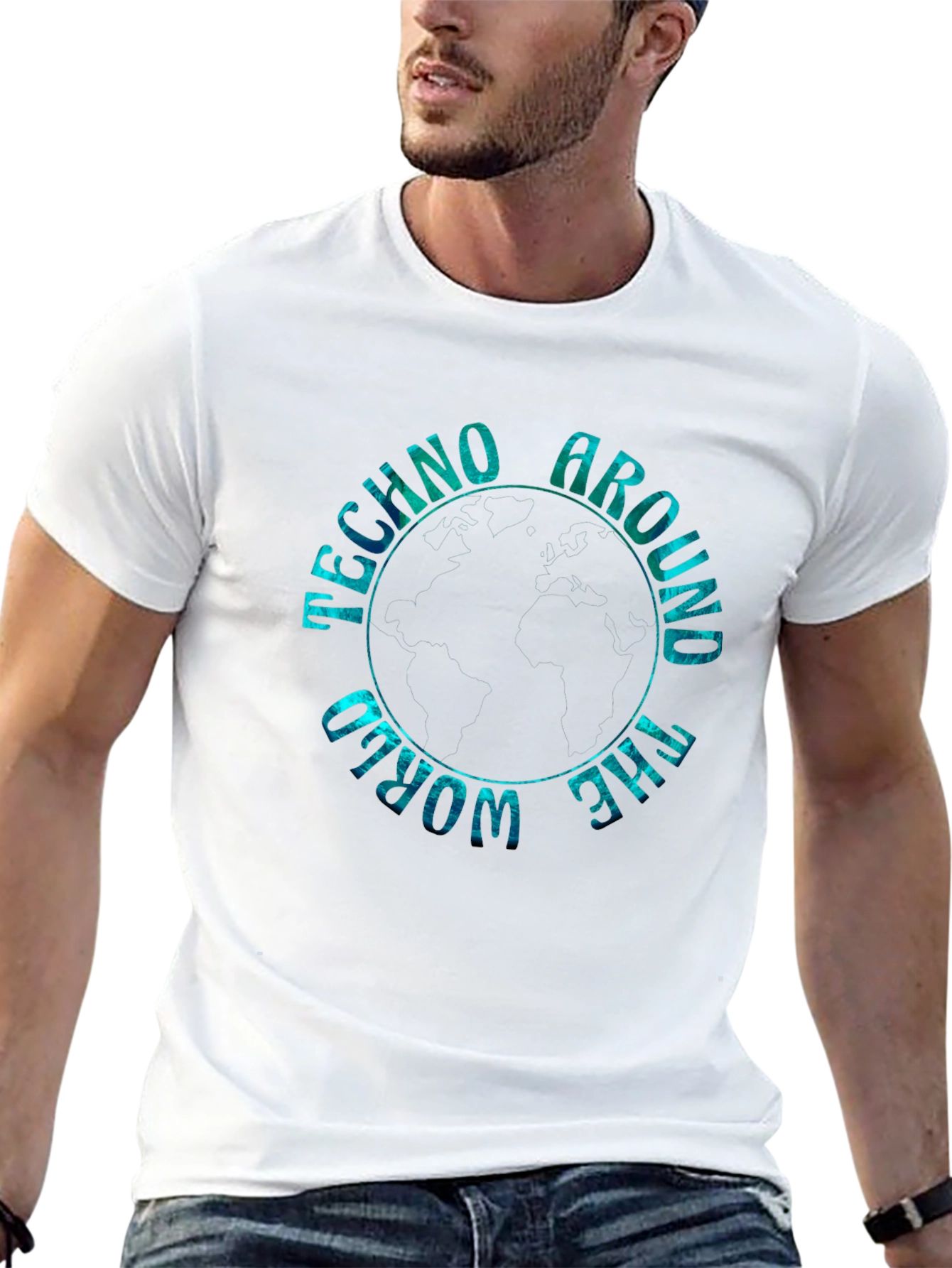 Techno Around the World Graphic Tee - Black