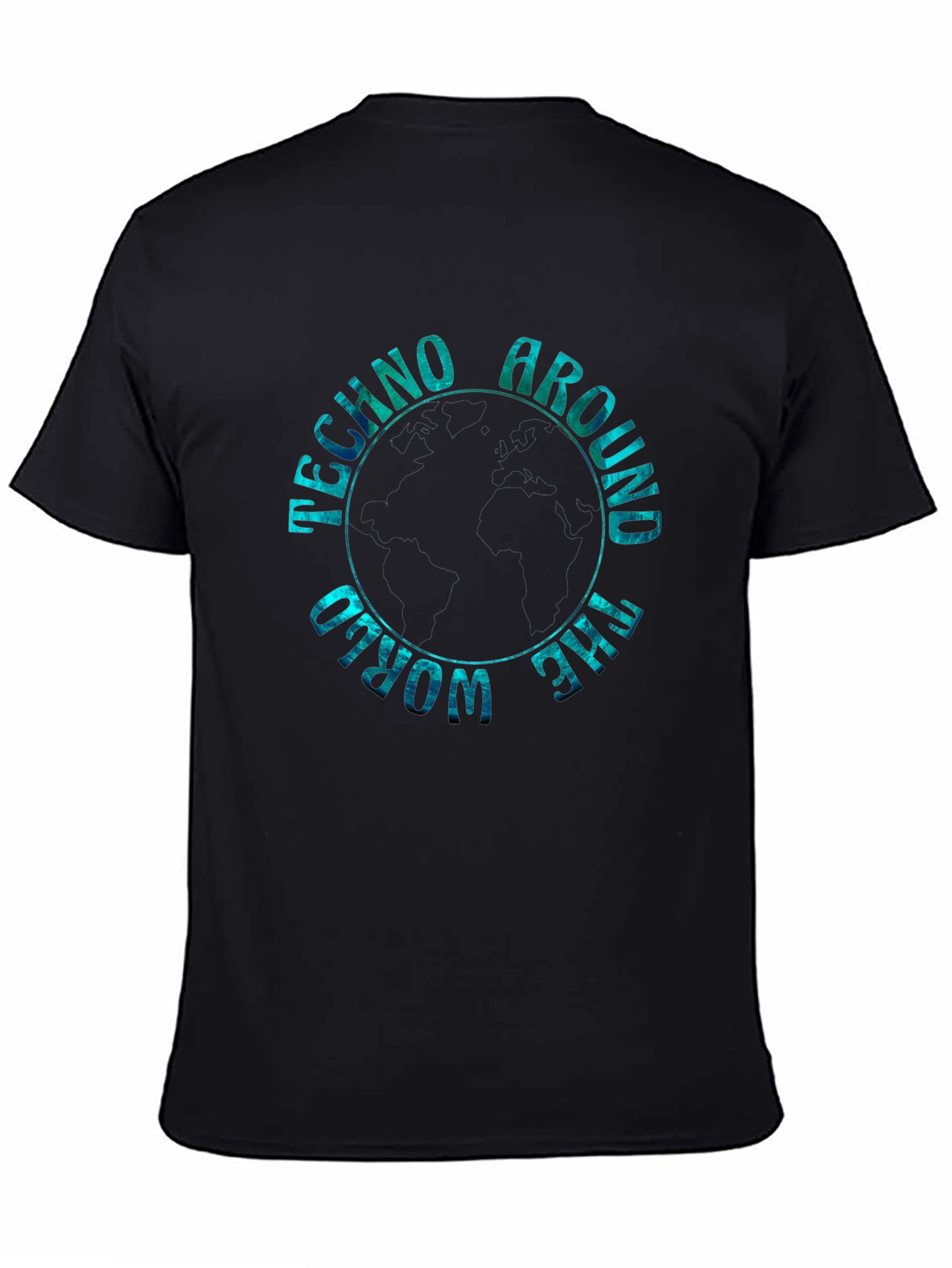 Techno Around the World Graphic Tee - Black