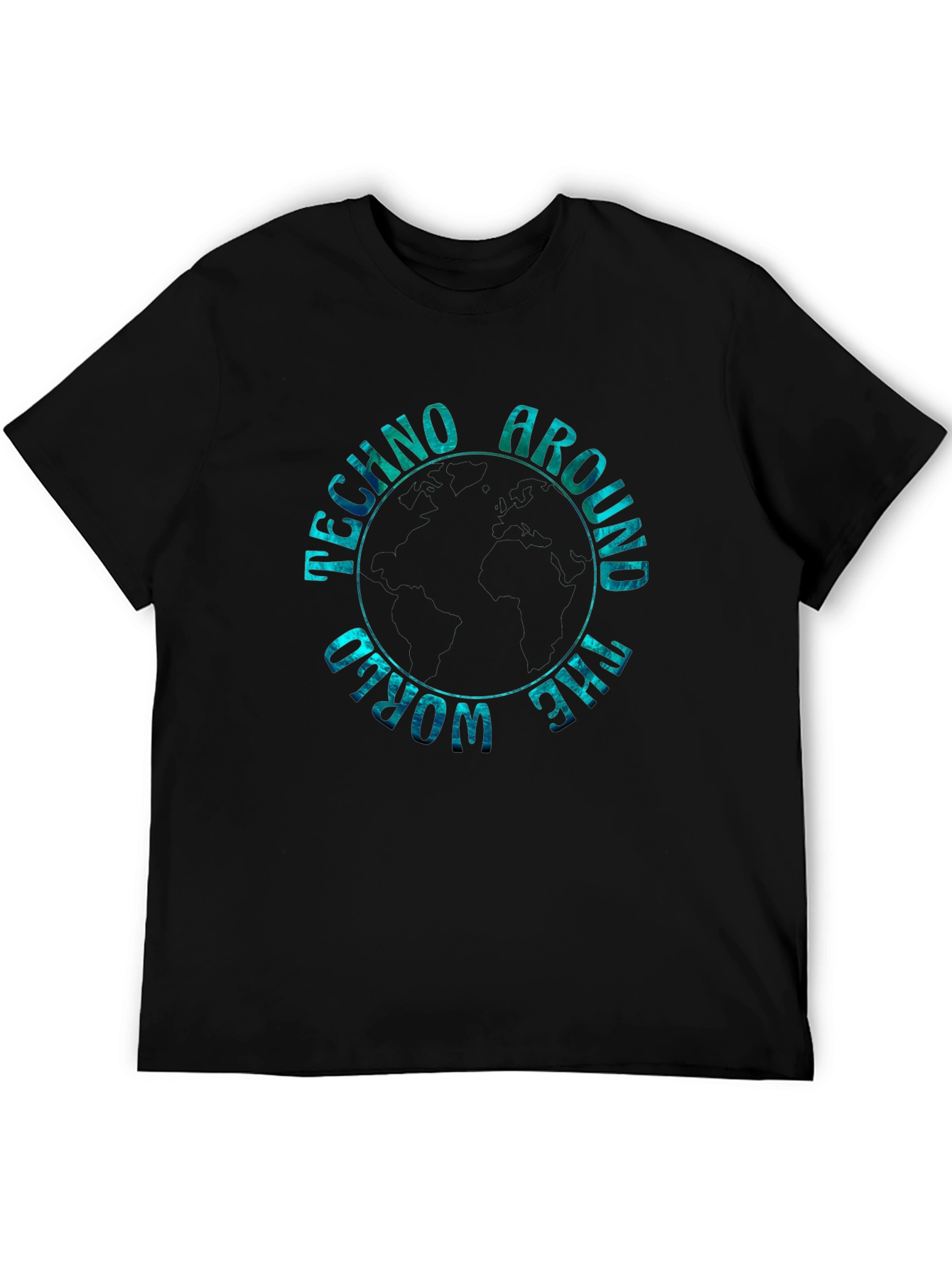 Techno Around the World Graphic Tee - Black