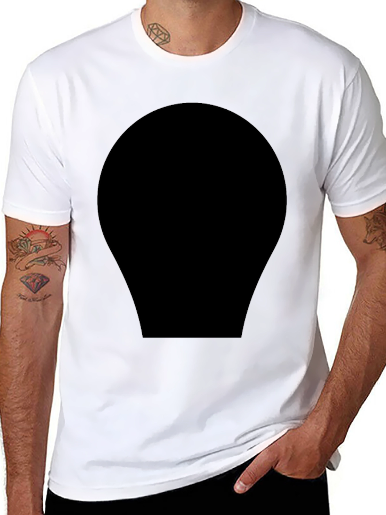 Mens Classic Black Crew Neck T-Shirt