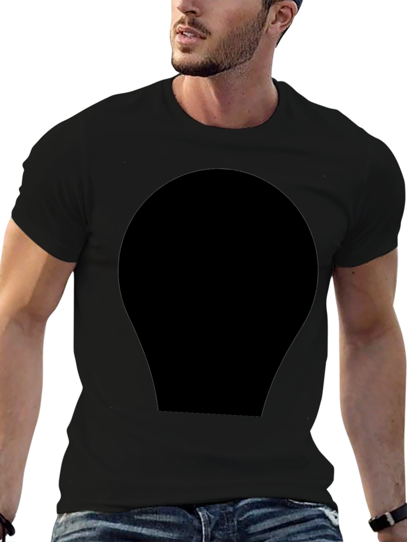 Mens Classic Black Crew Neck T-Shirt