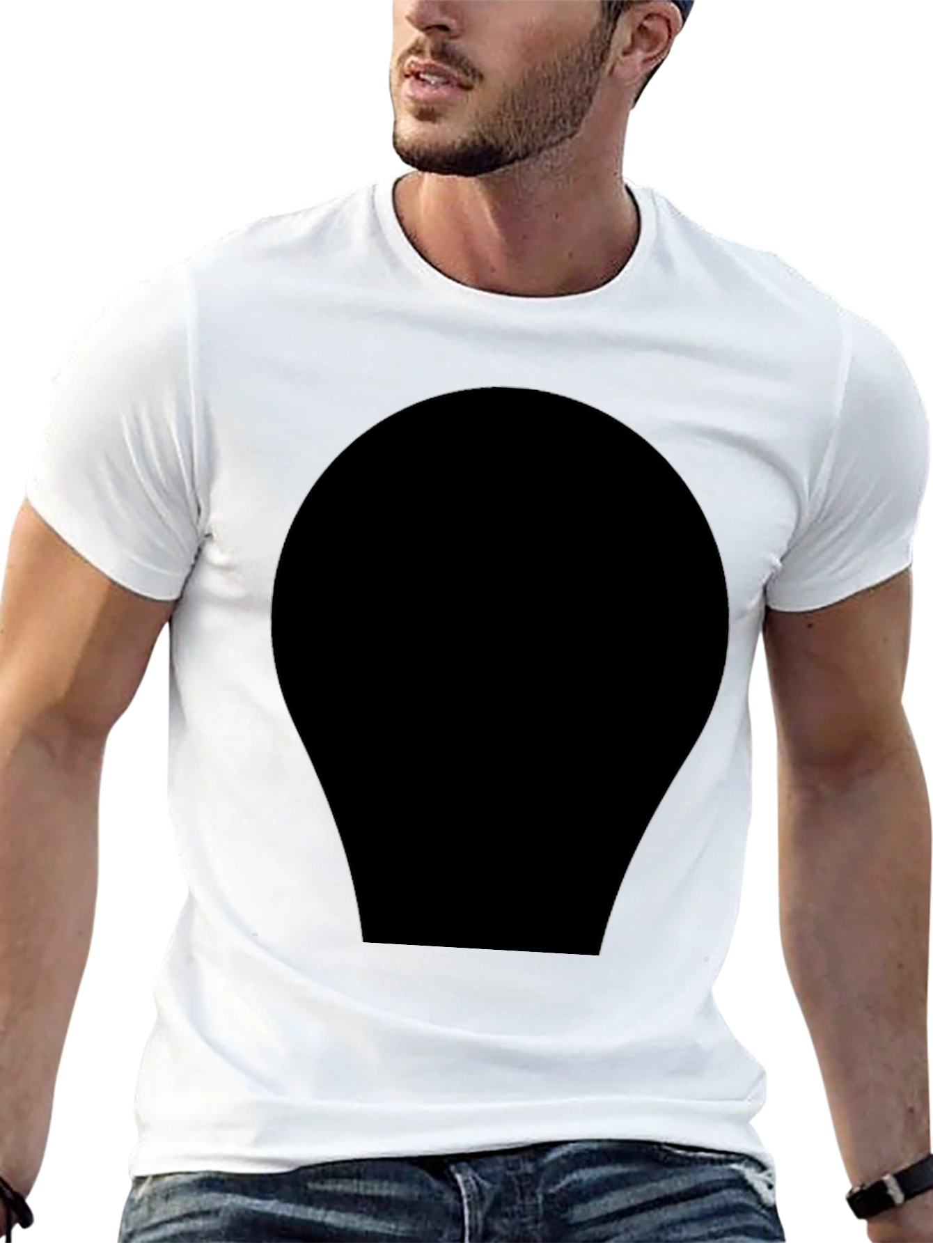 Mens Classic Black Crew Neck T-Shirt