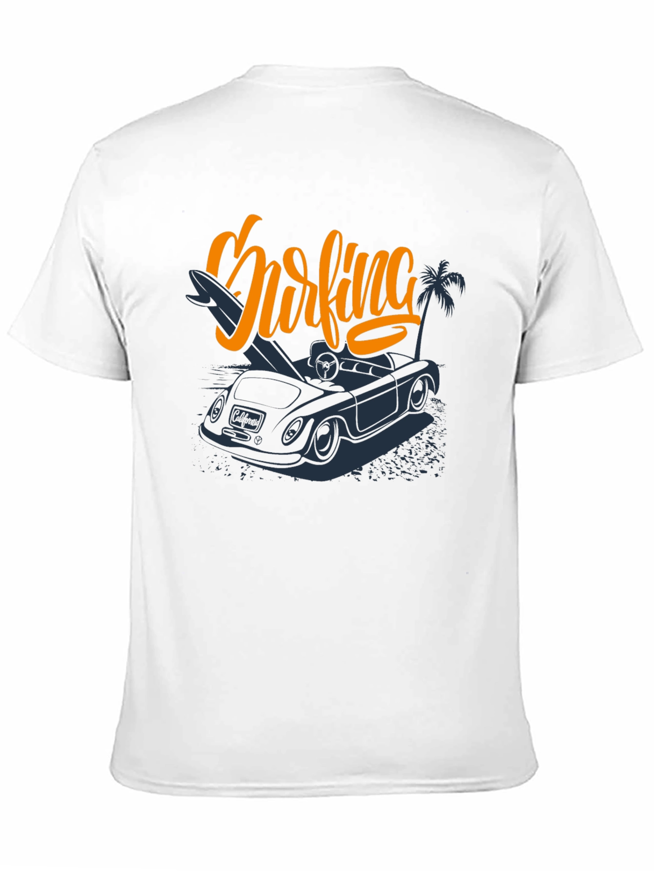 Surfing Car Graphic Tee - Mens Black T-Shirt