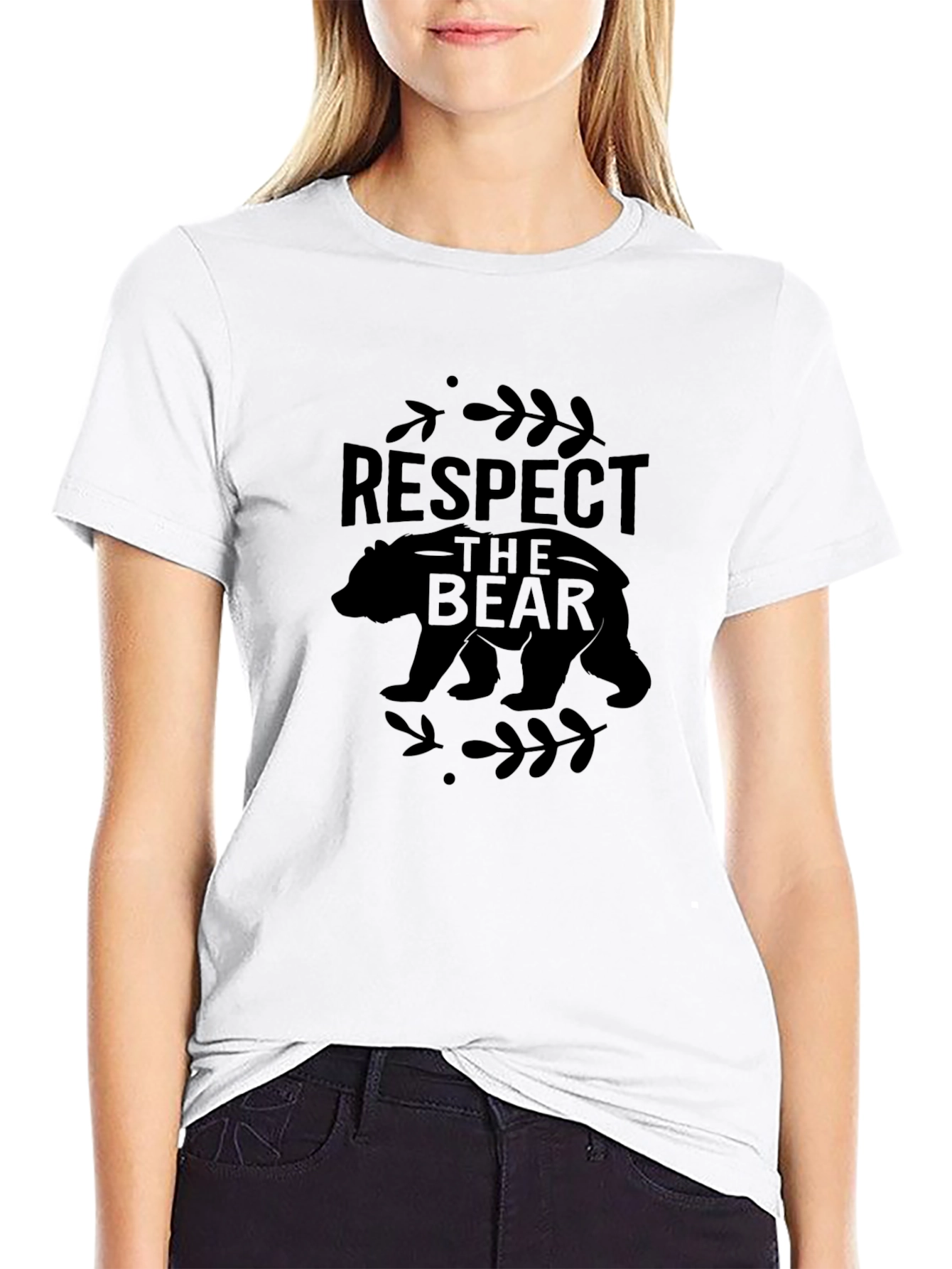 Respect the Bear Black Graphic T-Shirt