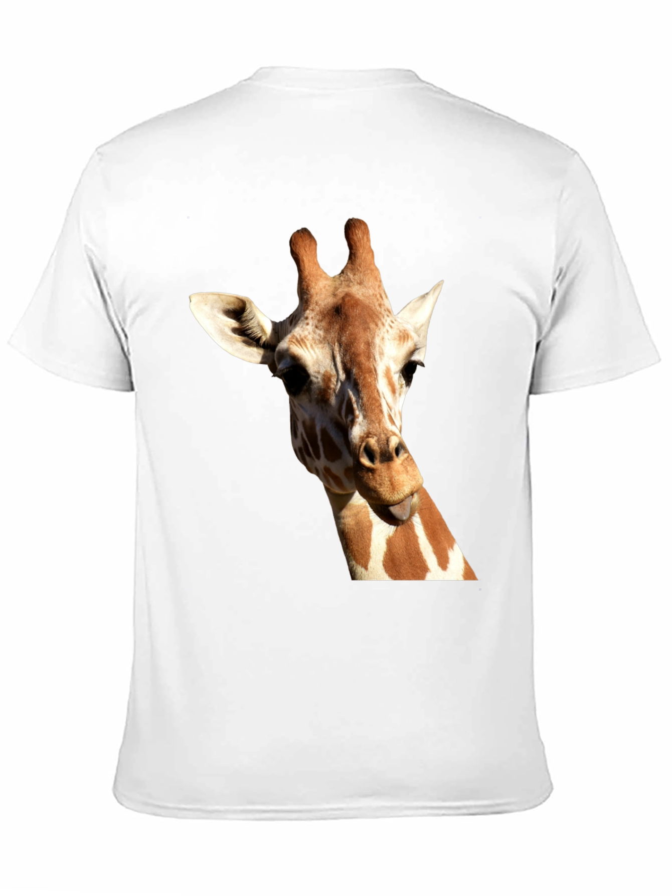 Giraffe Graphic Tee - Black Cotton Casual T-Shirt