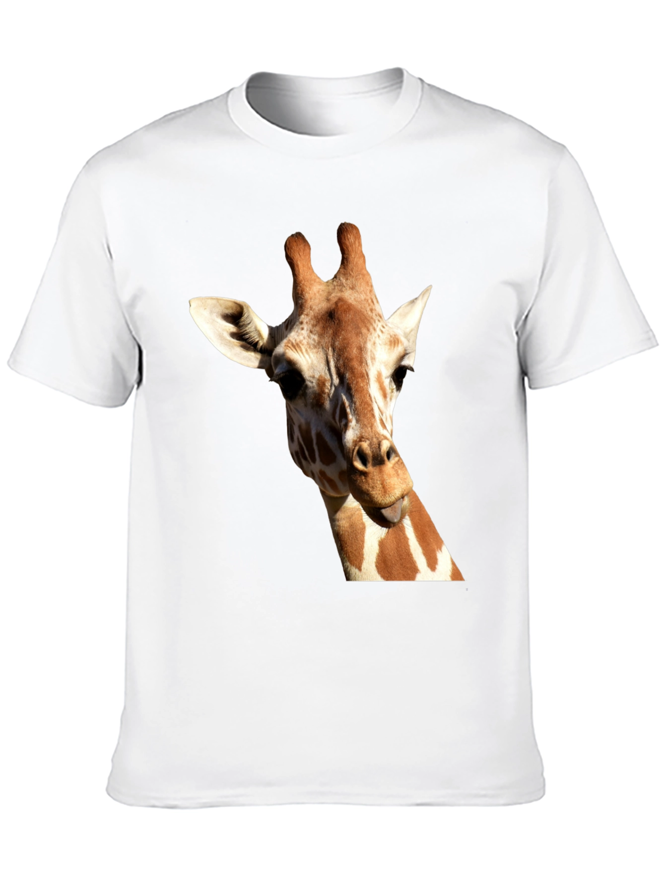 Giraffe Graphic Tee - Black Cotton Casual T-Shirt