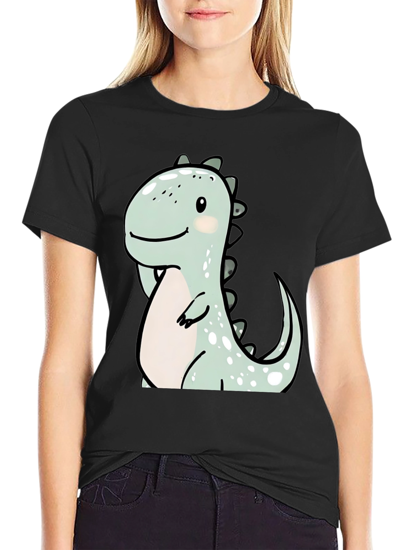 Cute Cartoon Dinosaur Graphic Tee