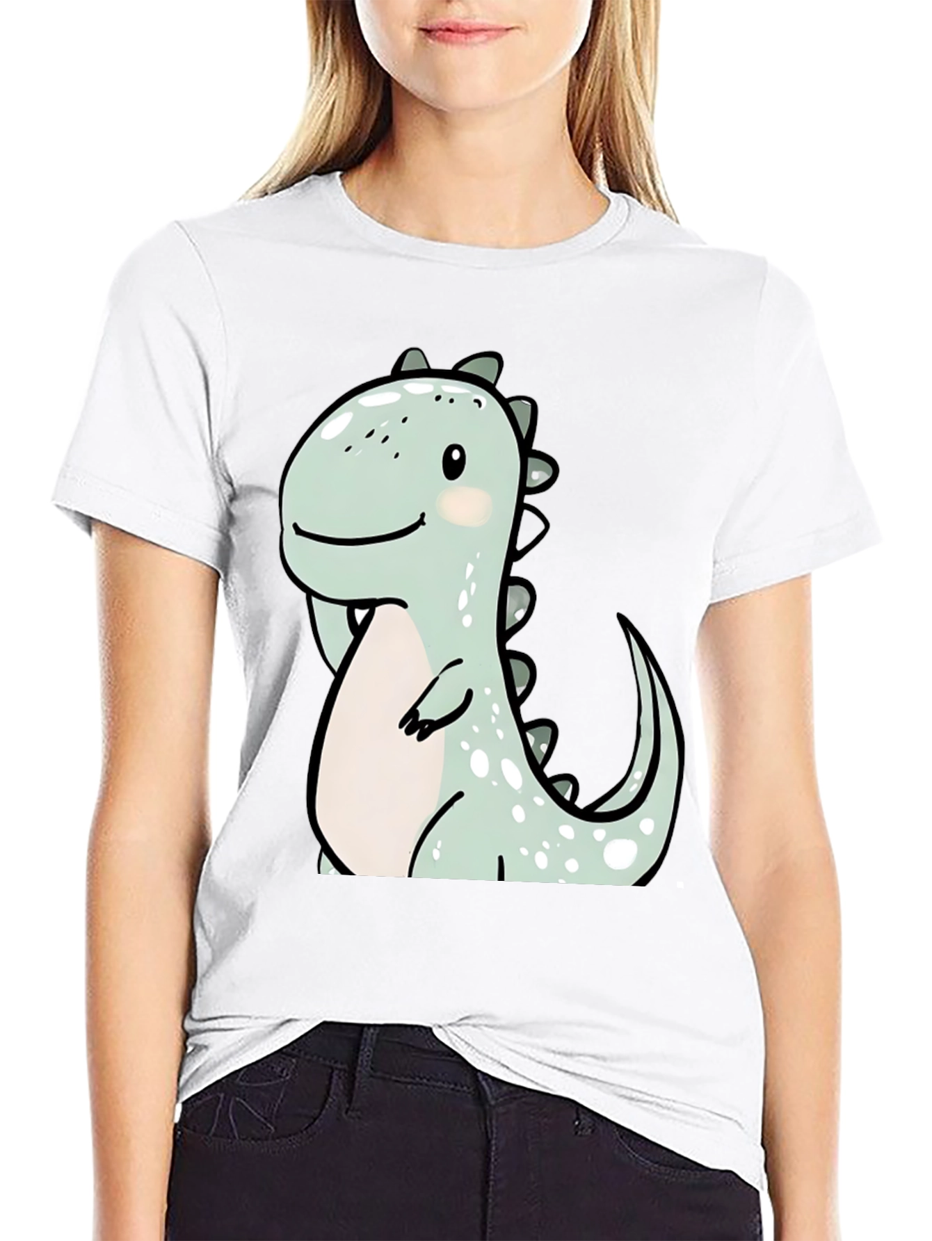 Cute Cartoon Dinosaur Graphic Tee