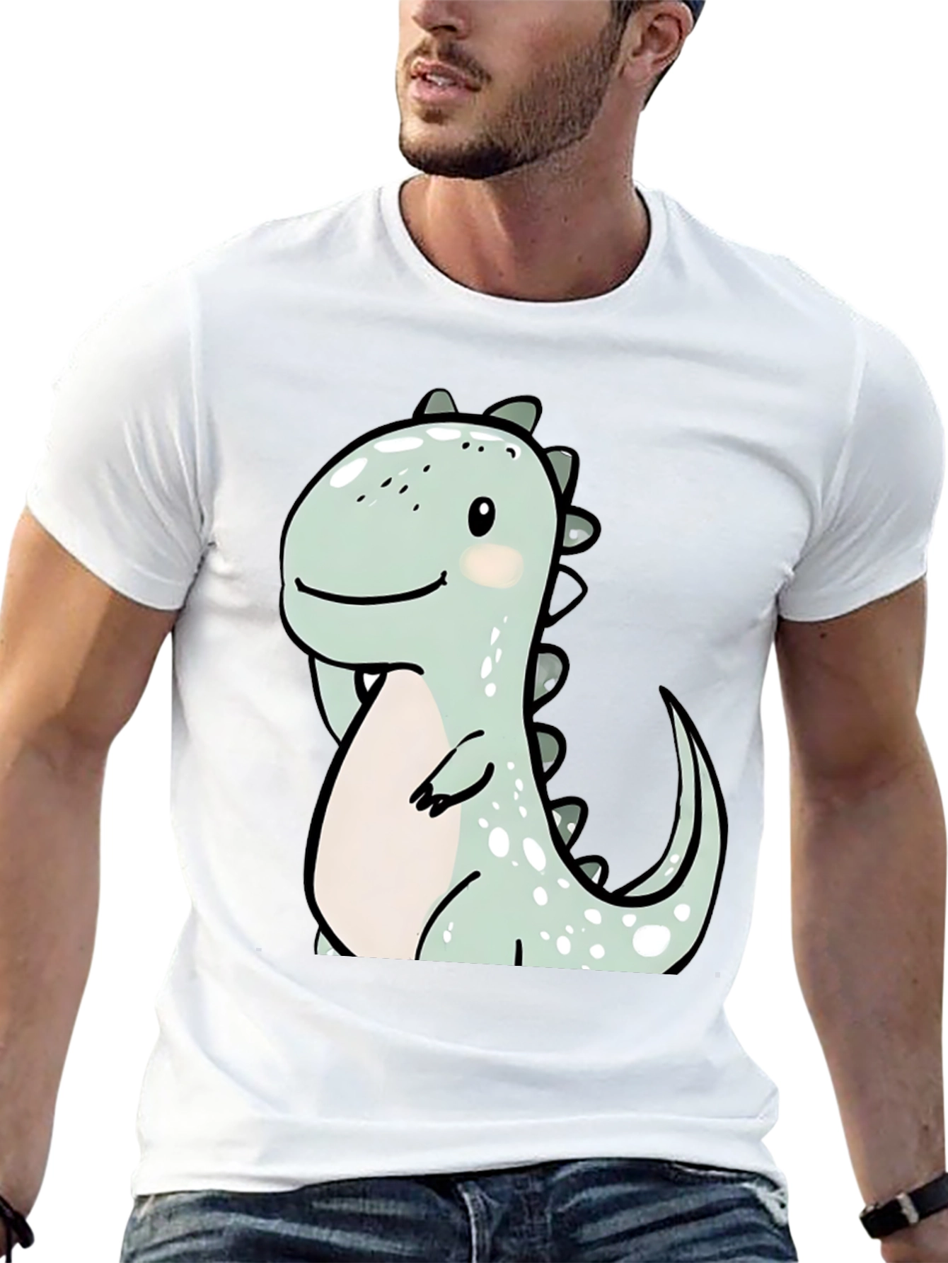 Cute Cartoon Dinosaur Graphic Tee