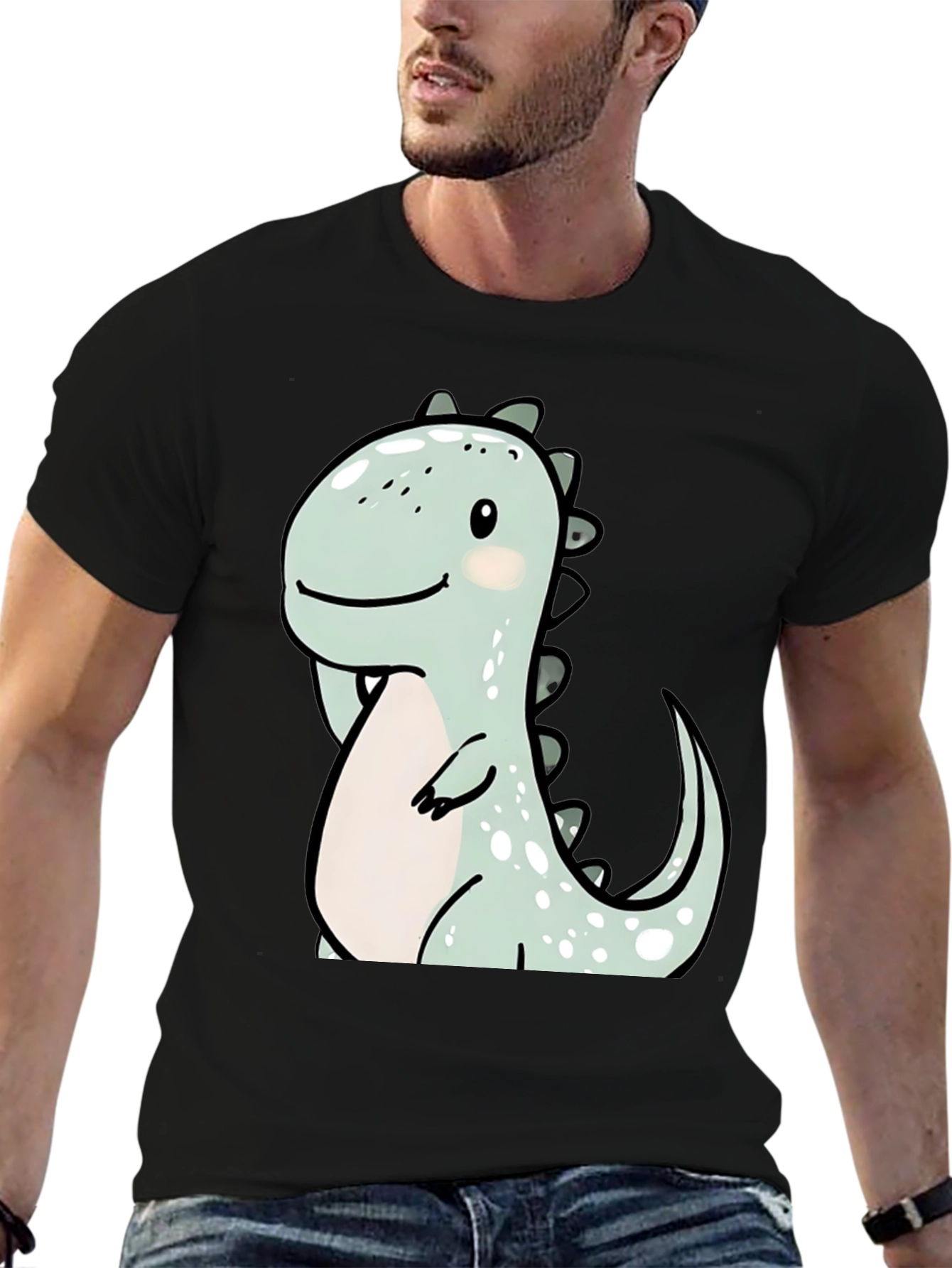 Cute Cartoon Dinosaur Graphic Tee