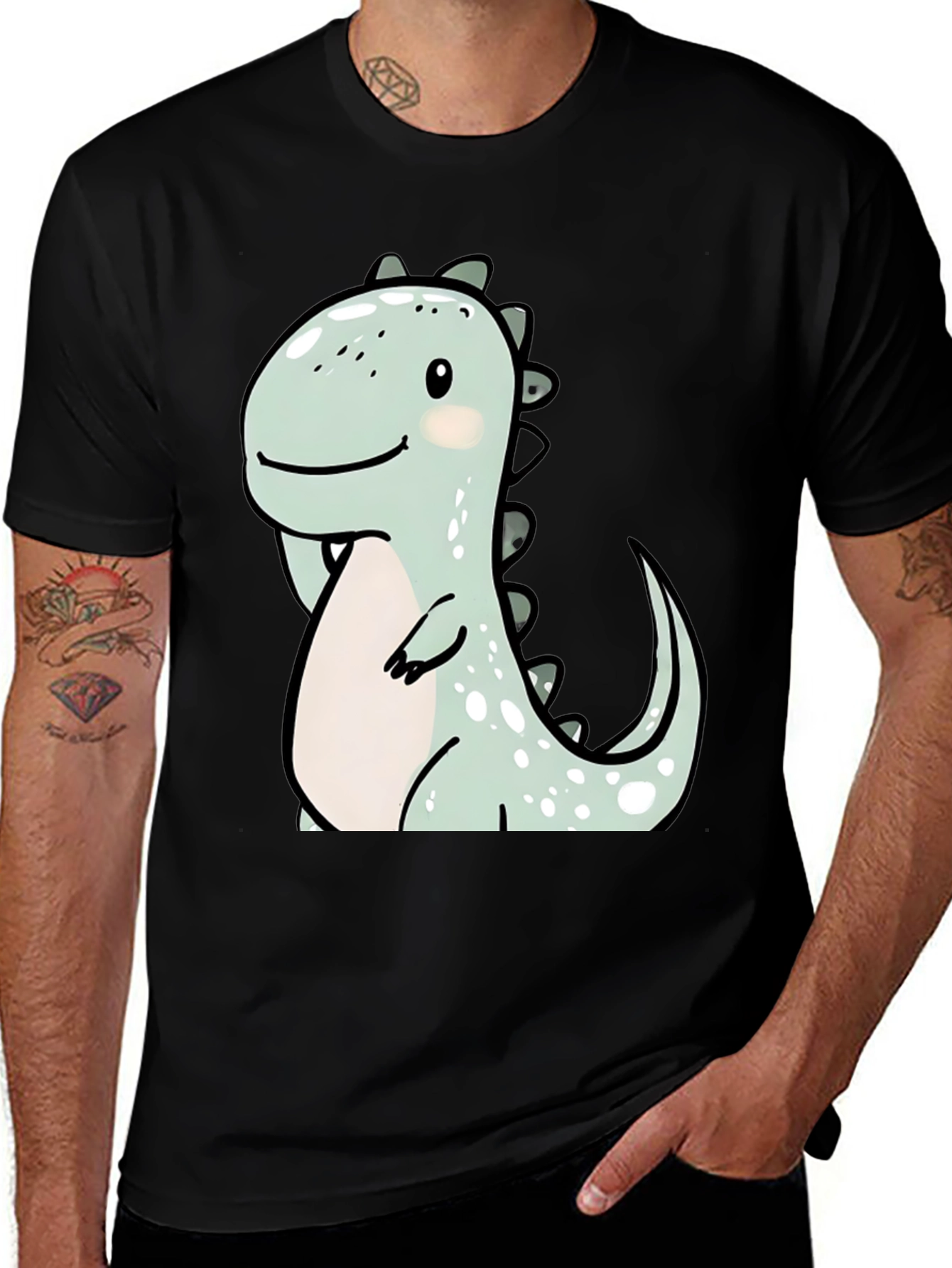 Cute Cartoon Dinosaur Graphic Tee