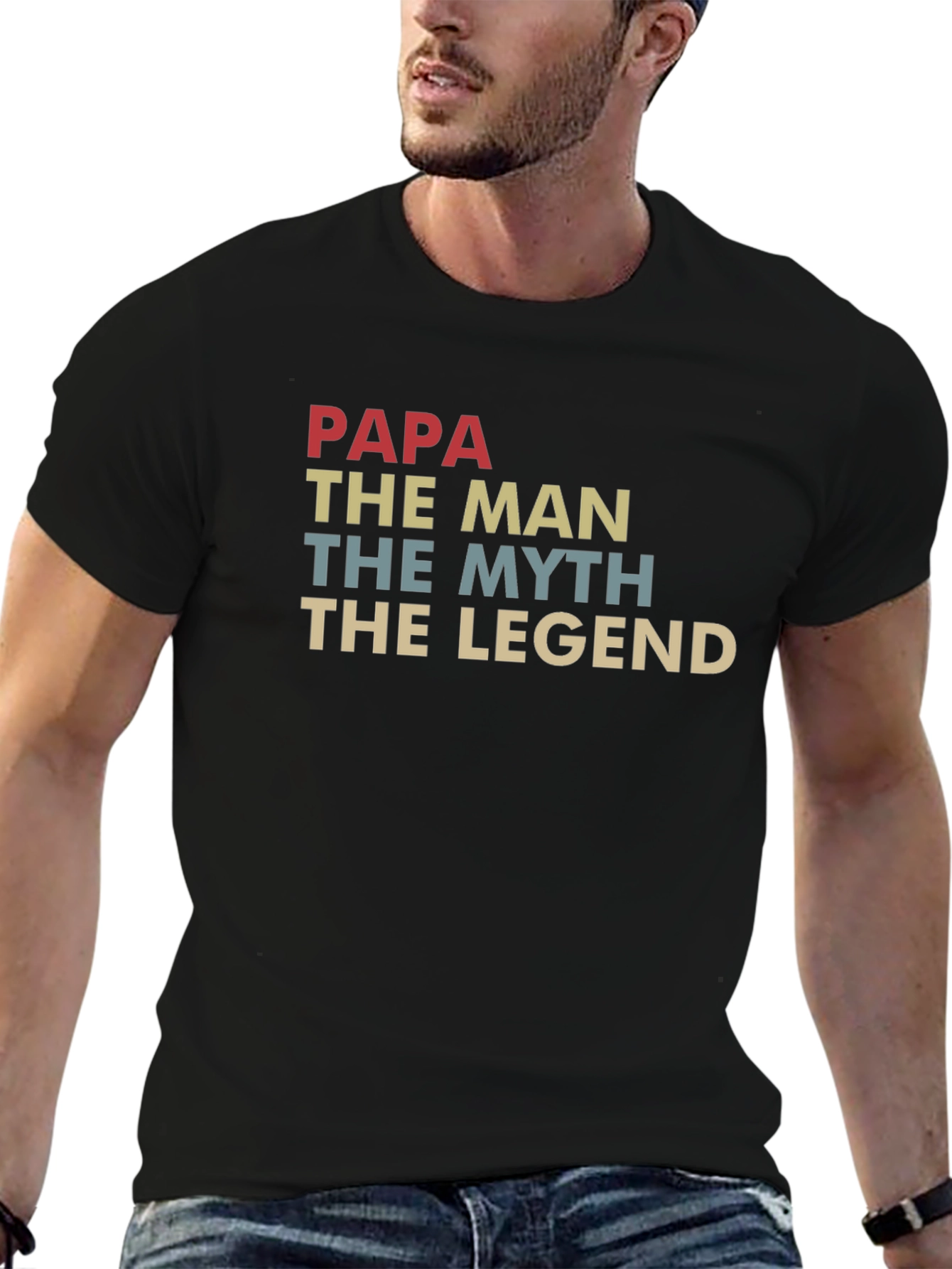 Papa The Man Myth Legend Graphic T-Shirt