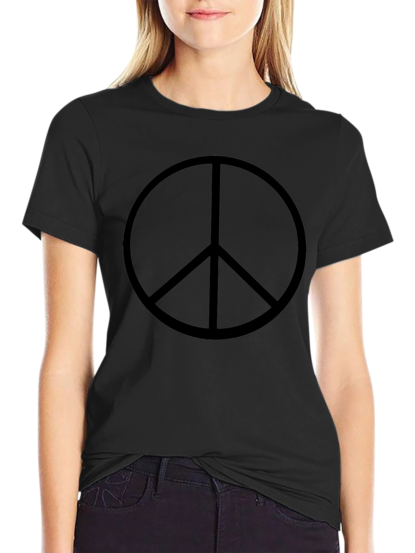 Black Peace Sign Graphic T-Shirt - Casual Menswear