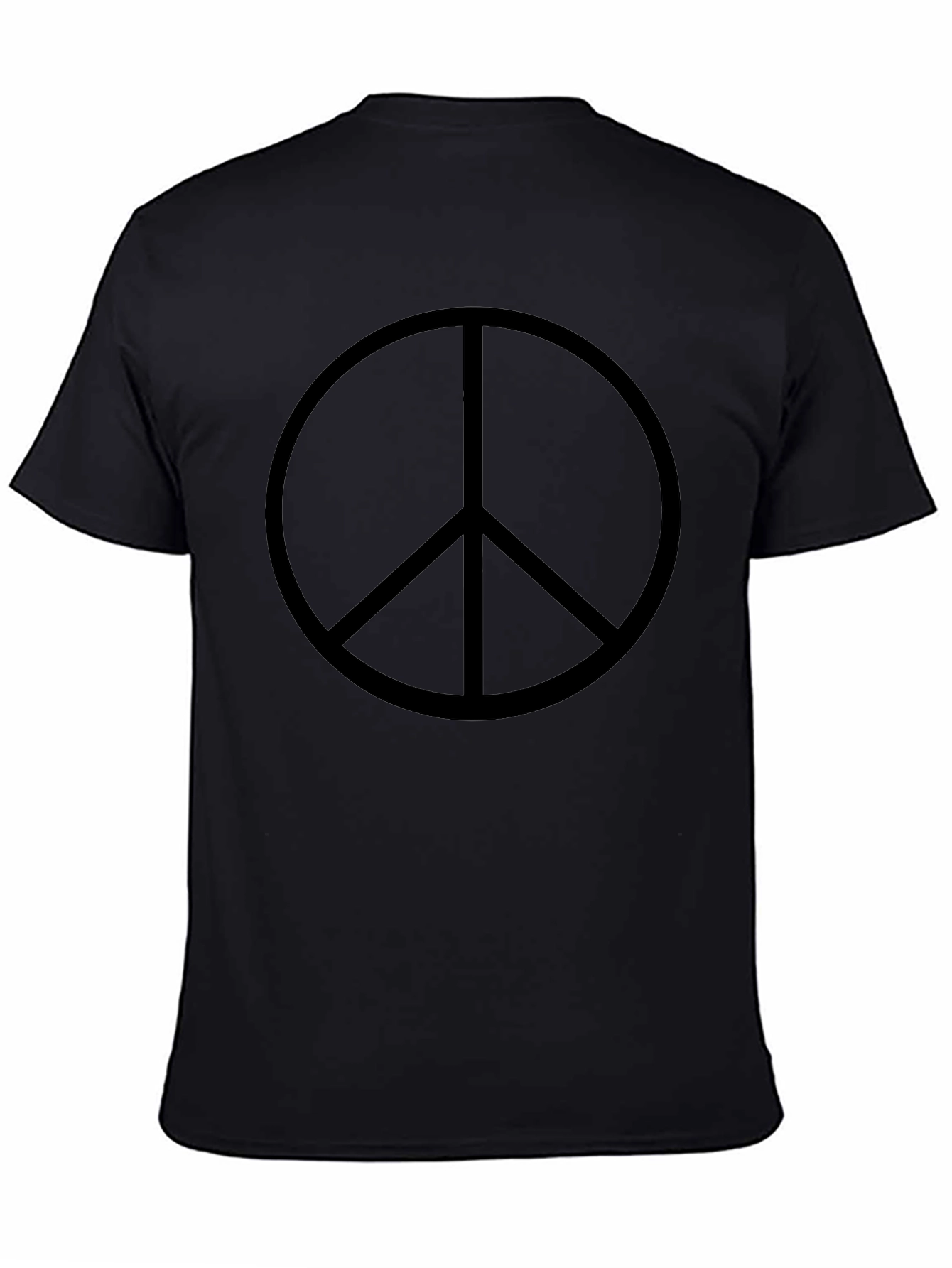 Black Peace Sign Graphic T-Shirt - Casual Menswear