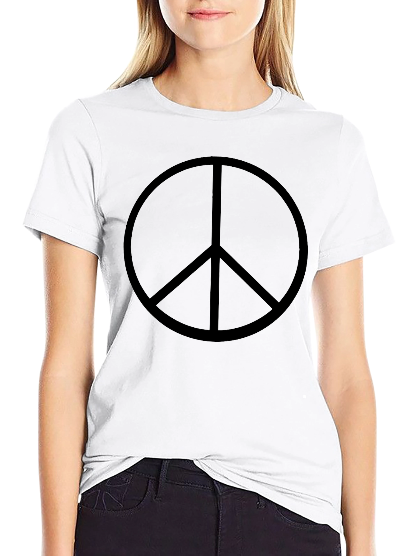 Black Peace Sign Graphic T-Shirt - Casual Menswear