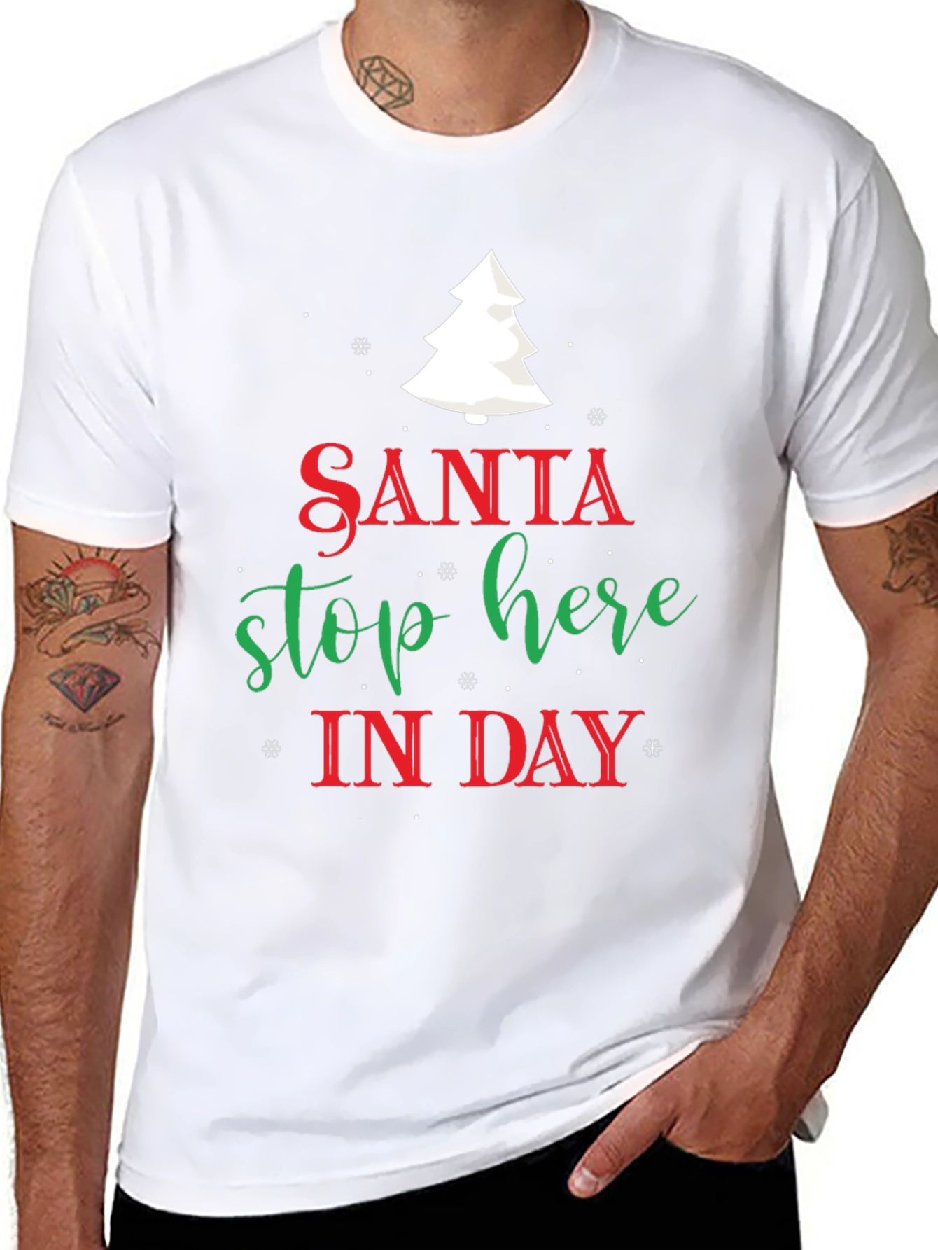 Santa Stop Here Christmas T-Shirt