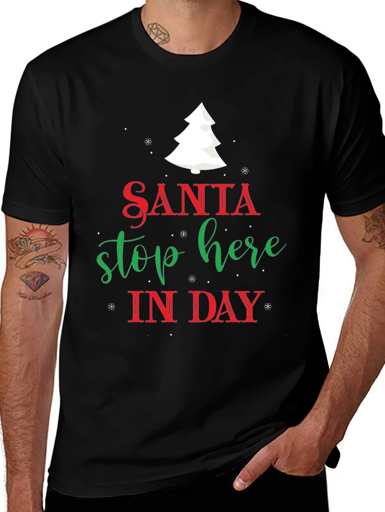Santa Stop Here Christmas T-Shirt