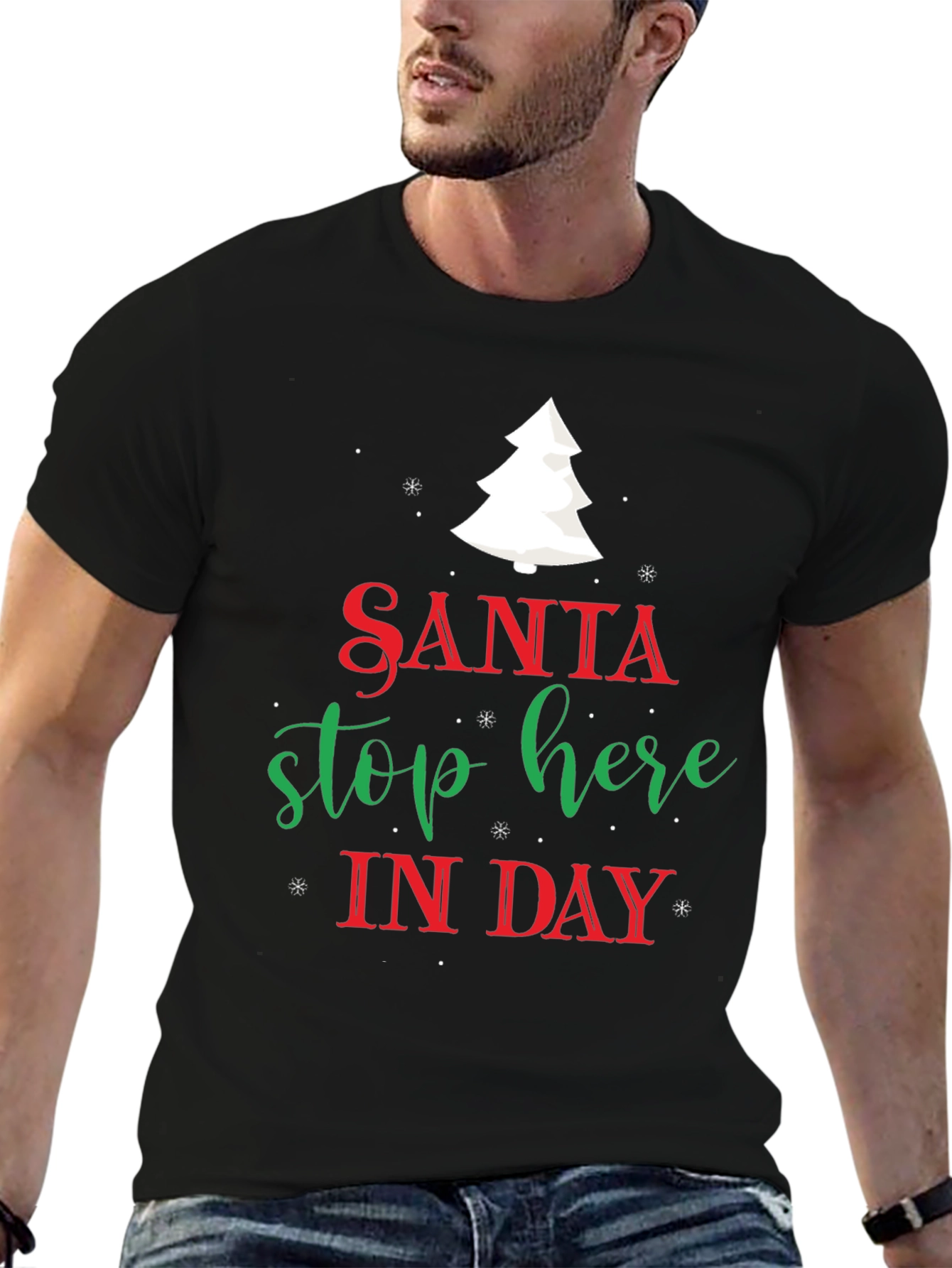 Santa Stop Here Christmas T-Shirt