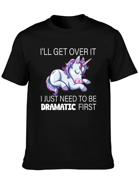 Dramatic Unicorn Graphic T-Shirt - Black