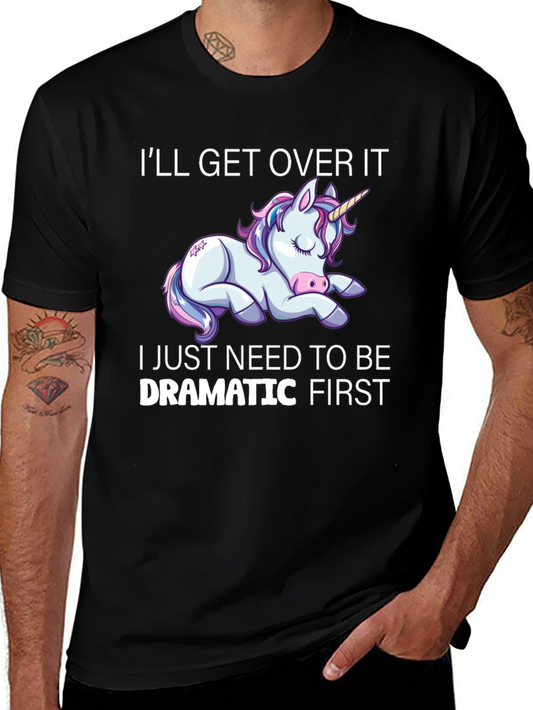 Dramatic Unicorn Graphic T-Shirt - Black