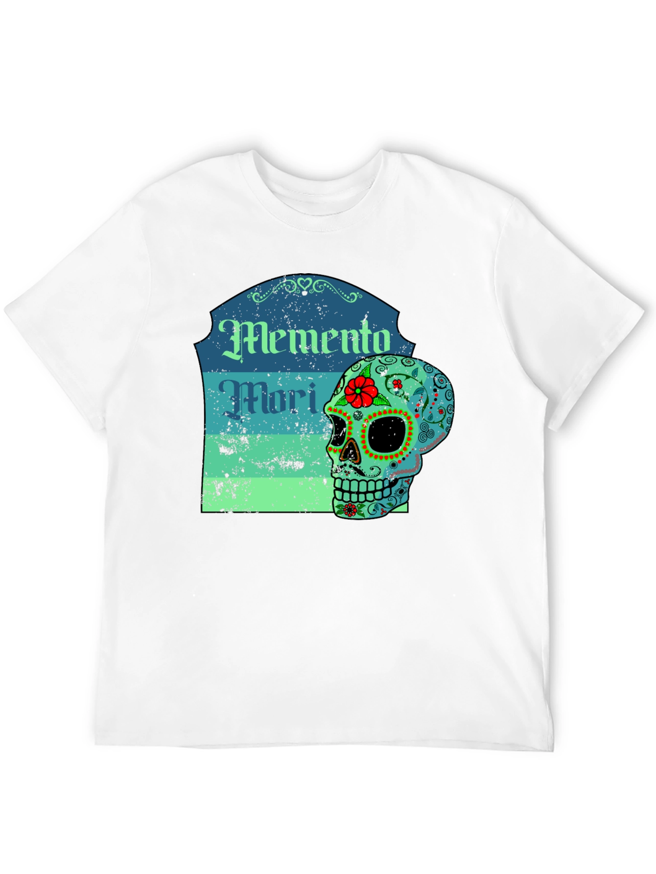 Memento Mori Sugar Skull Graphic Tee - Black