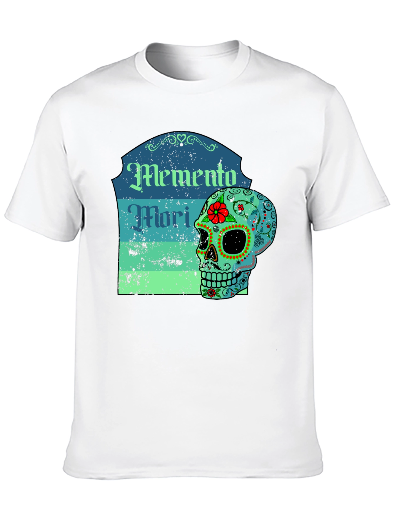 Memento Mori Sugar Skull Graphic Tee - Black