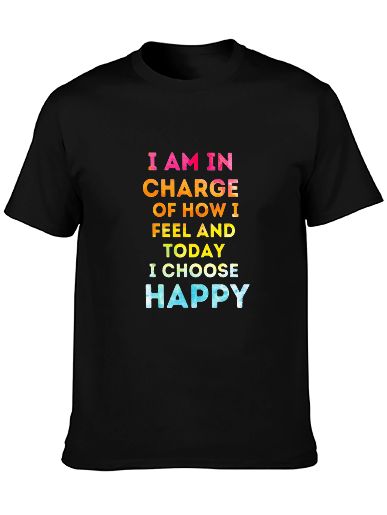 Choose Happy Graphic Tee - Inspirational Black T-Shirt