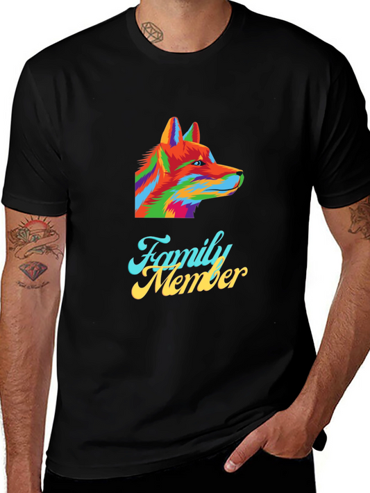 Family Member Wolf Graphic Tee - Mens Black T-Shirt