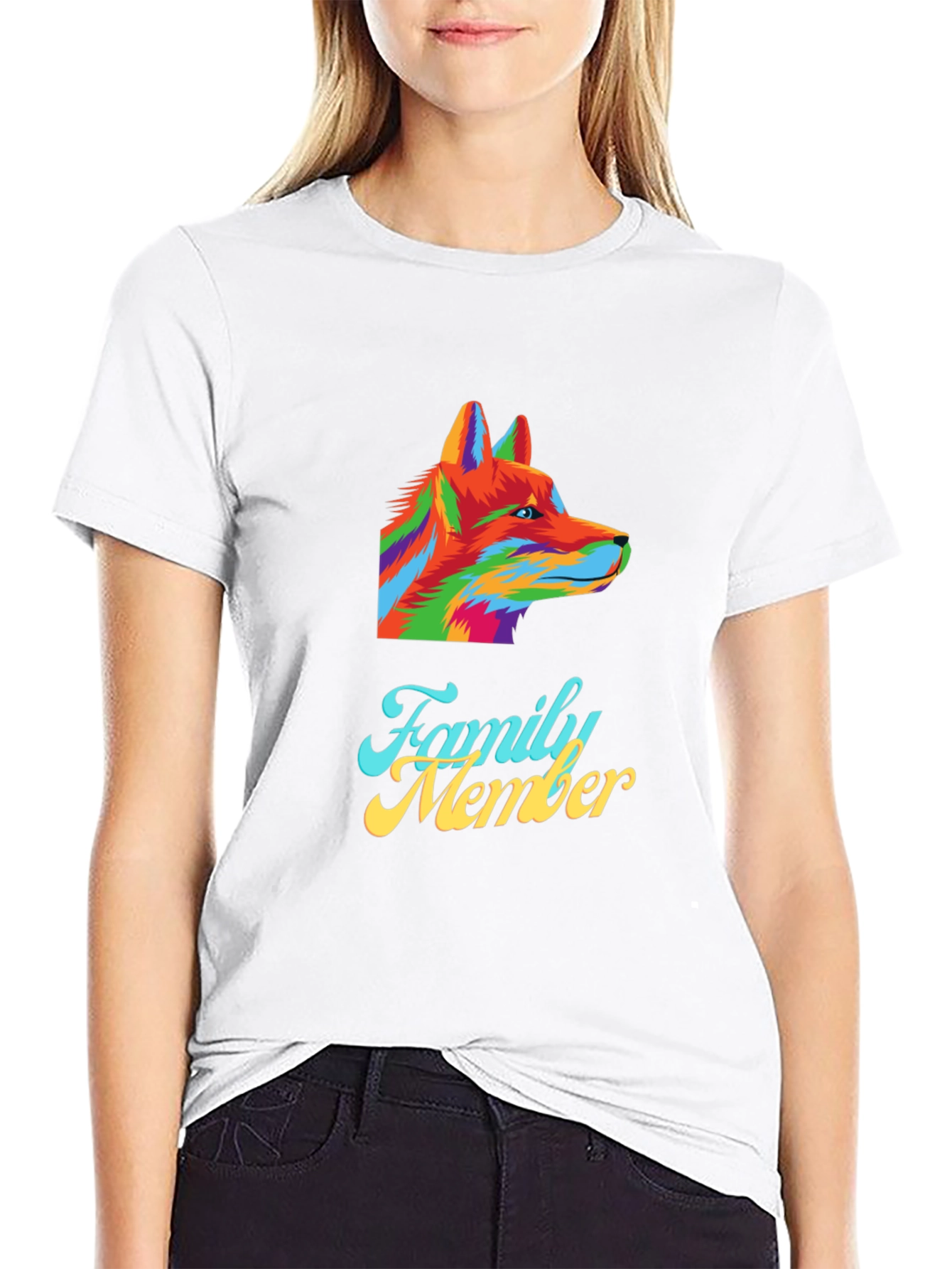 Family Member Wolf Graphic Tee - Mens Black T-Shirt