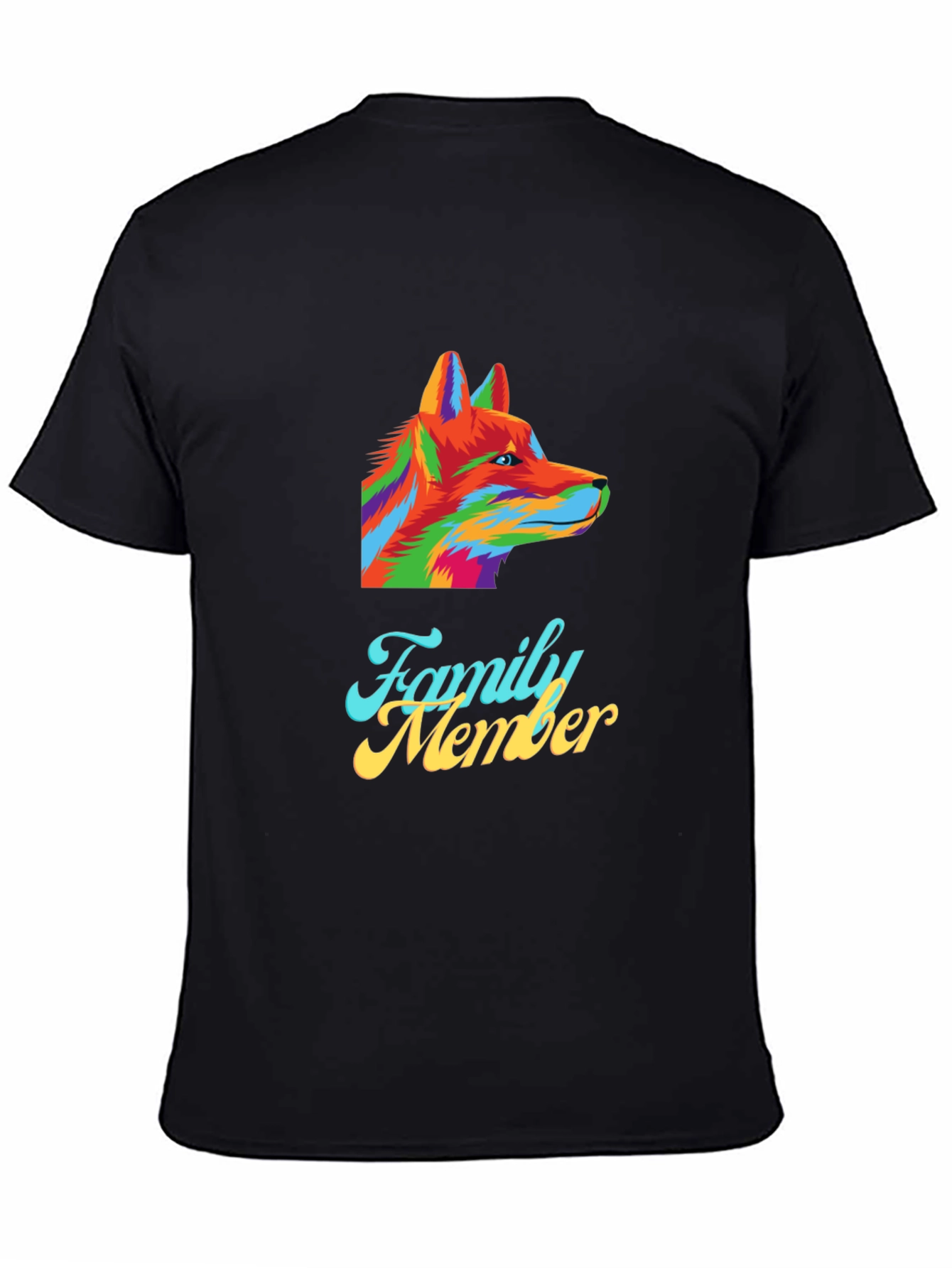 Family Member Wolf Graphic Tee - Mens Black T-Shirt
