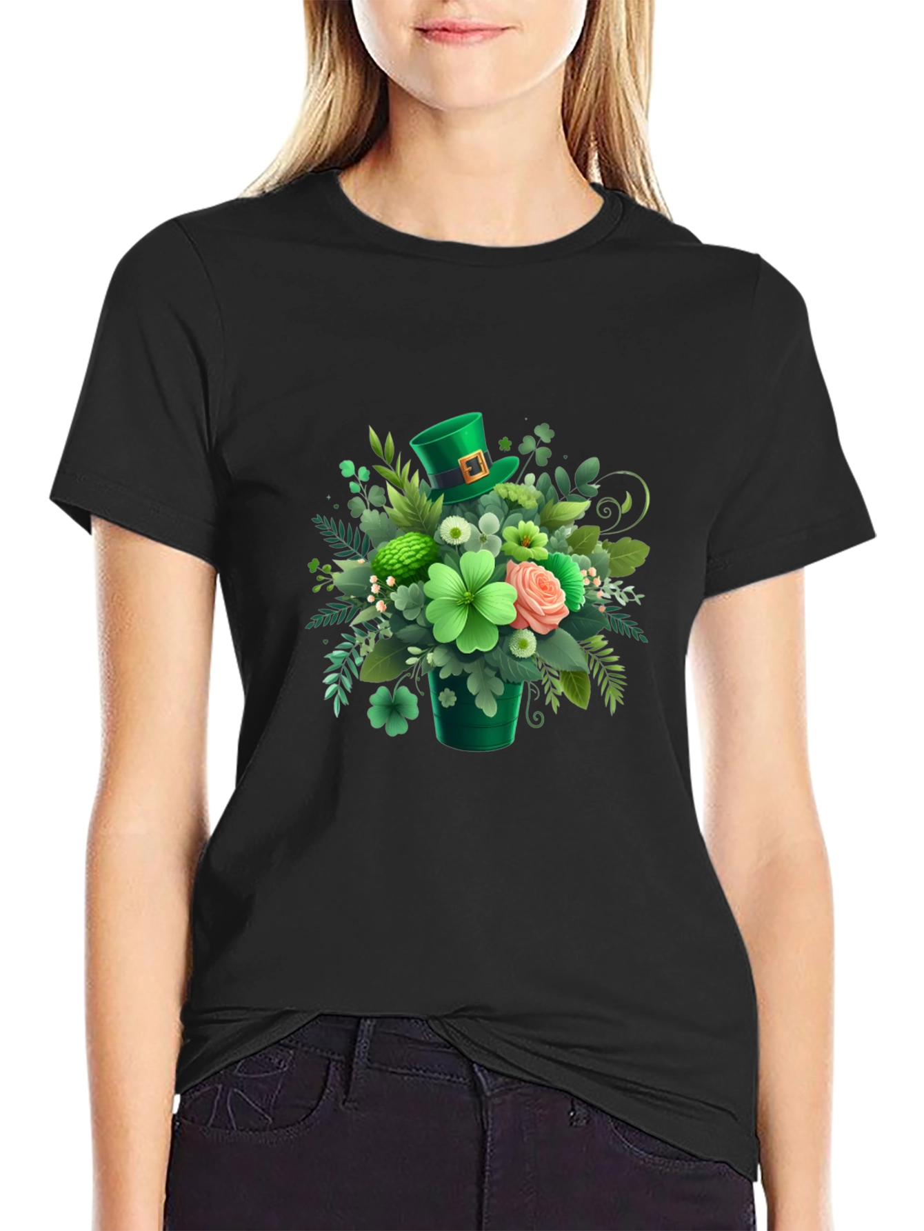 St. Patricks Day Floral Graphic T-Shirt
