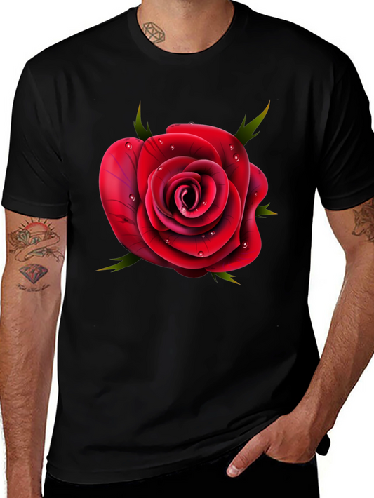Rose Graphic T-Shirt - Elegant Floral Design
