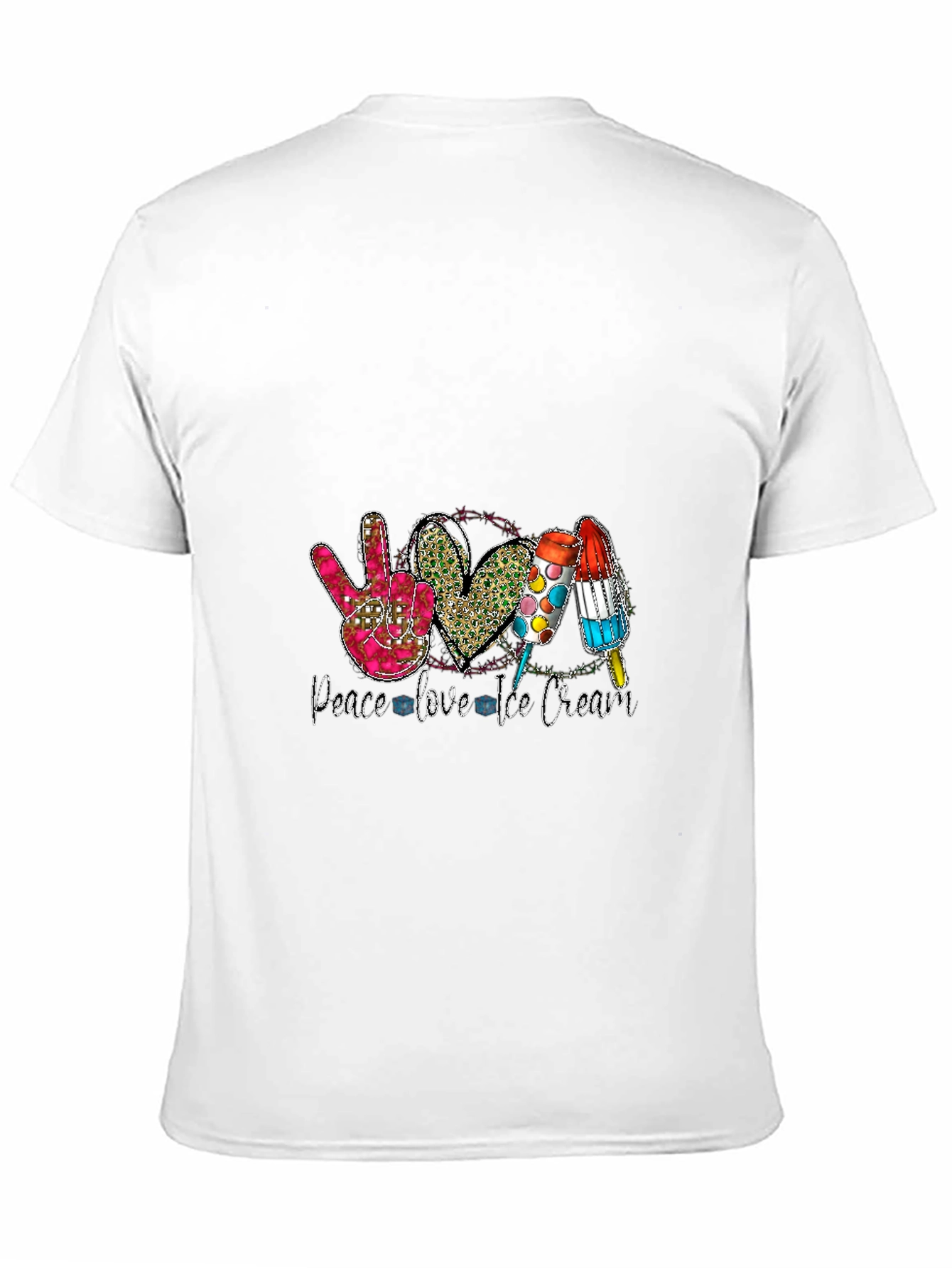 Peace Love Ice Cream Black T-Shirt