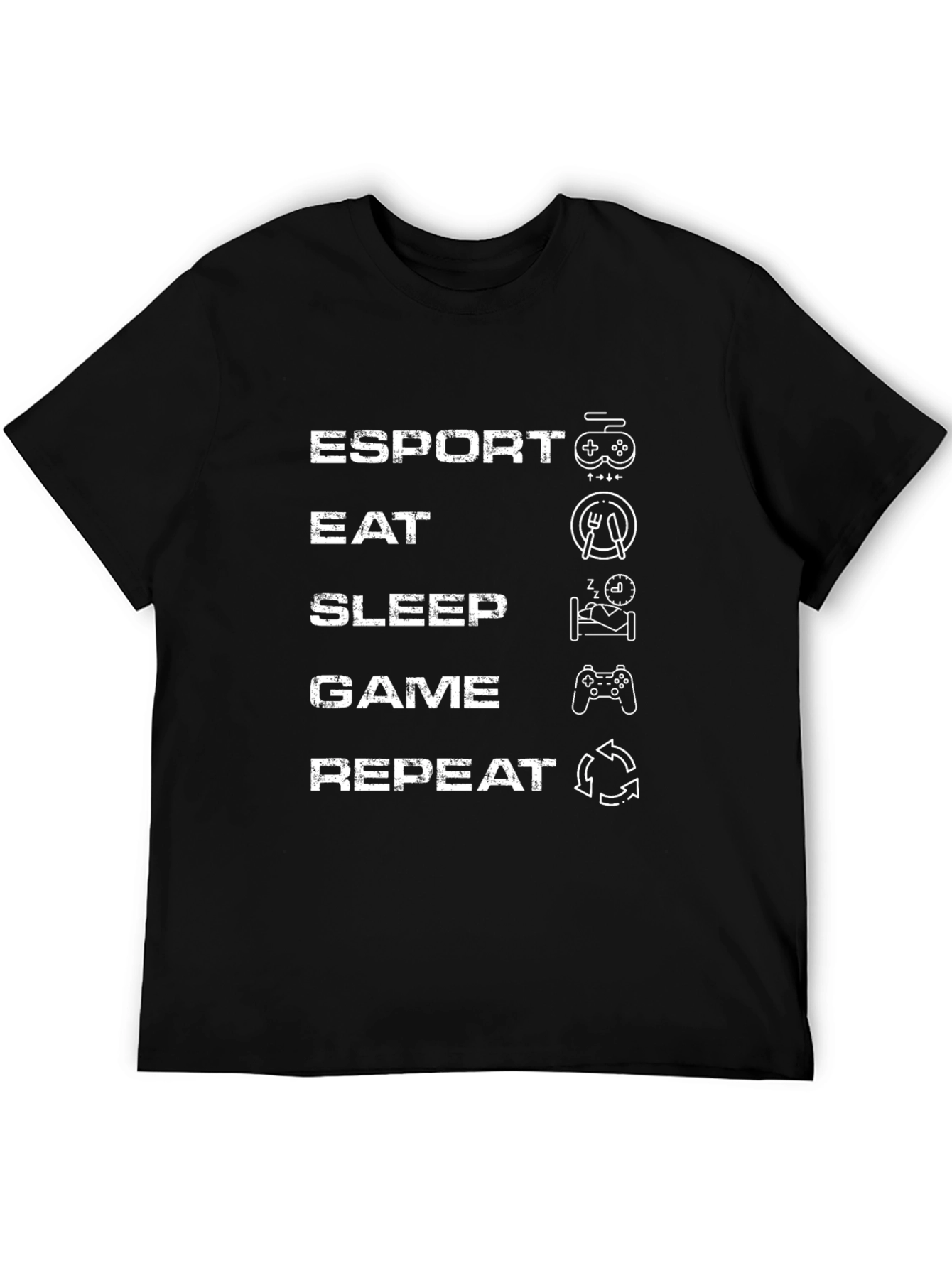 Esport Eat Sleep Game Repeat Black T-Shirt