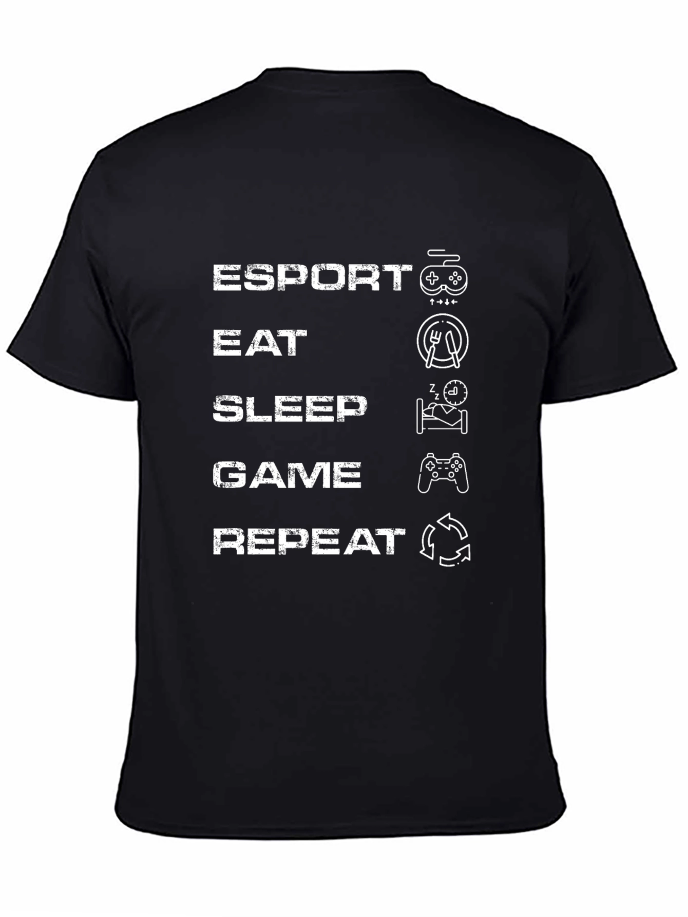 Esport Eat Sleep Game Repeat Black T-Shirt