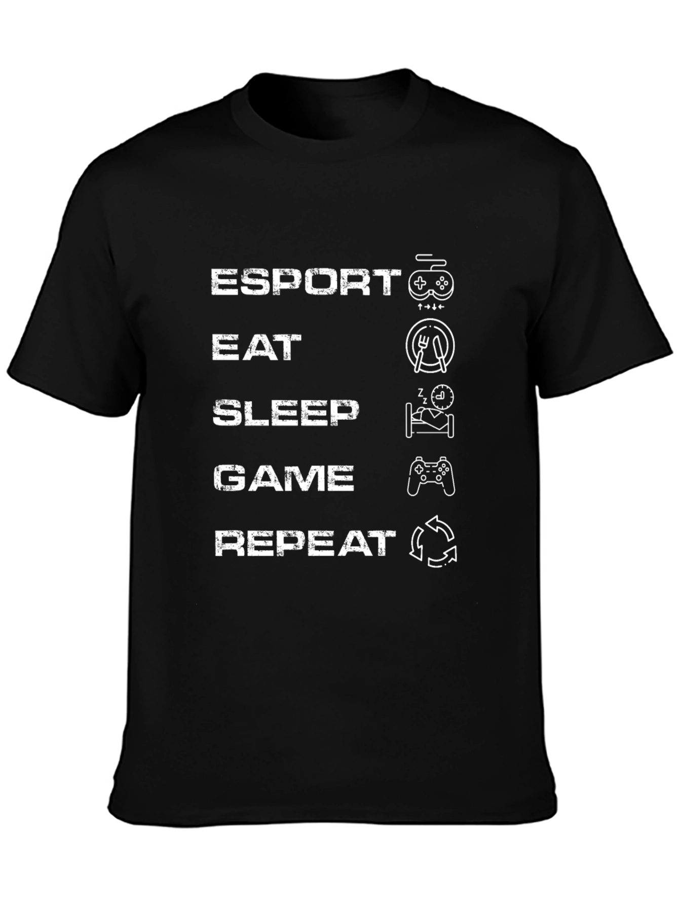 Esport Eat Sleep Game Repeat Black T-Shirt