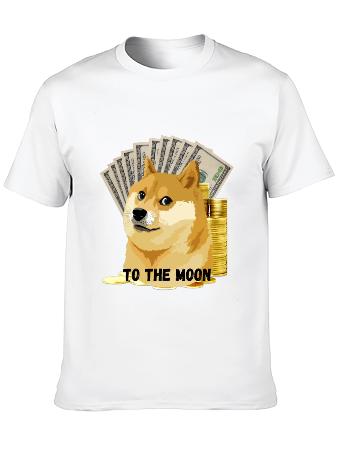 Dogecoin To The Moon Black T-Shirt