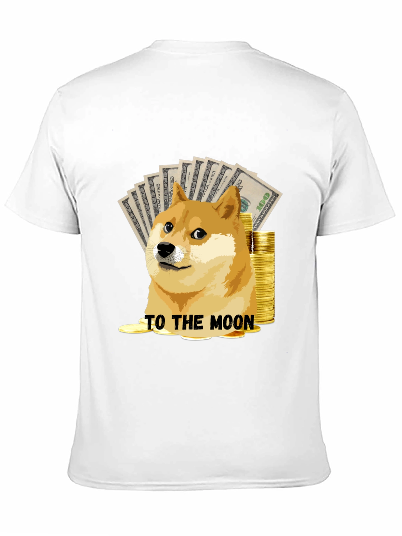 Dogecoin To The Moon Black T-Shirt