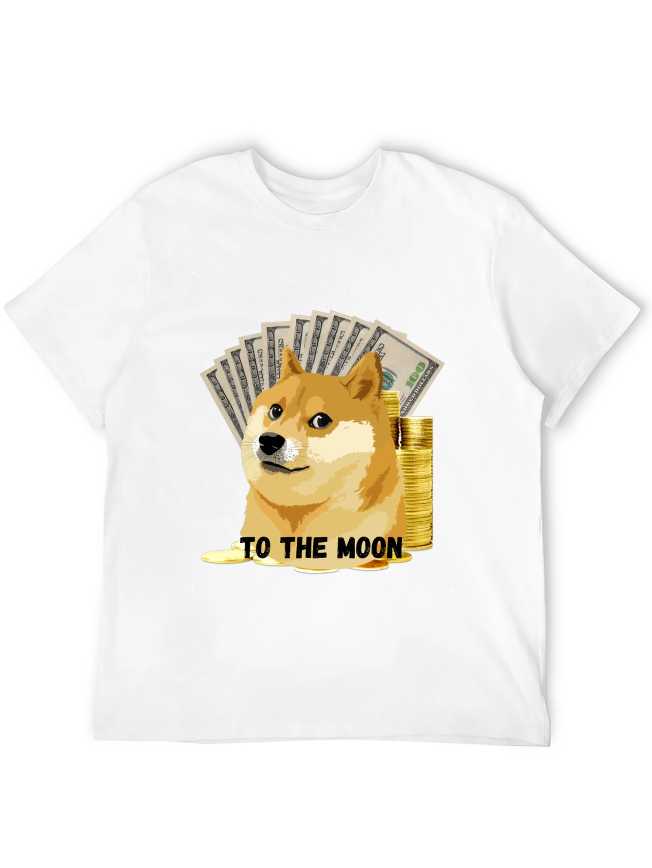 Dogecoin To The Moon Black T-Shirt
