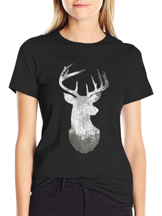 Deer Graphic T-Shirt - Distressed Print