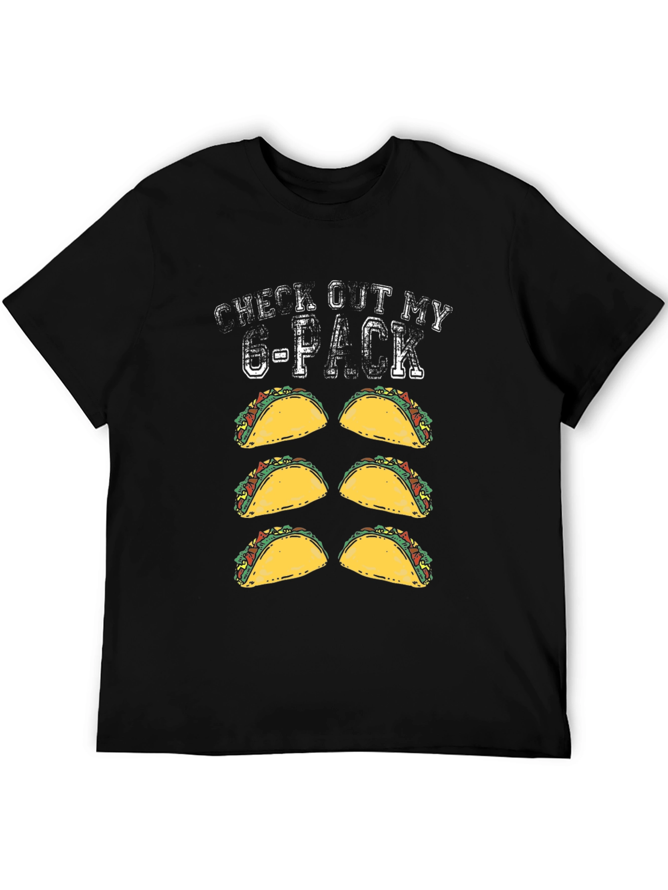 Check Out My 6-Pack Taco T-Shirt Funny Novelty Tee