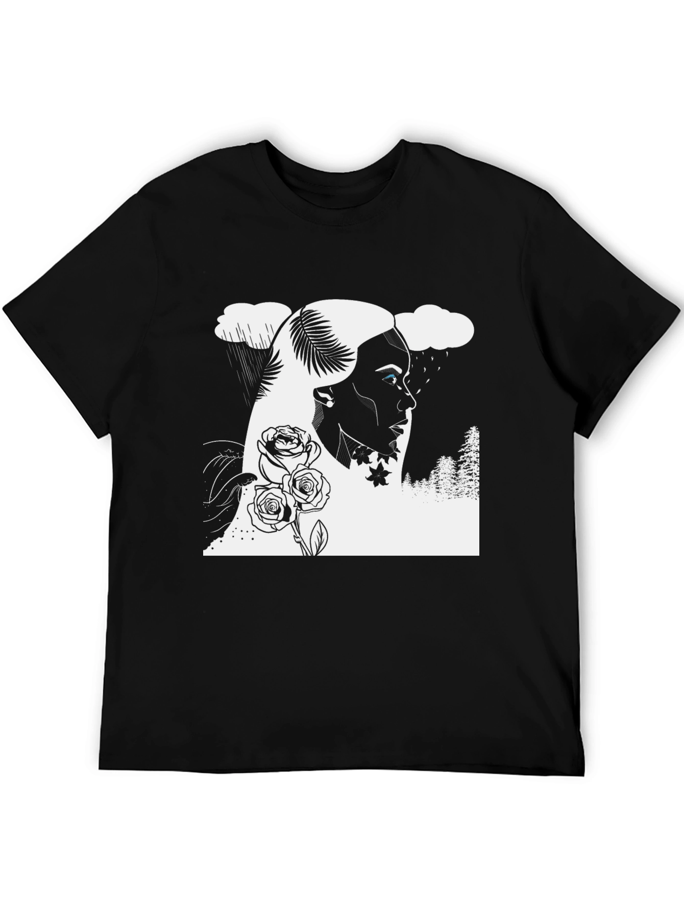 Black Graphic Tee: Lady of the Rain T-Shirt