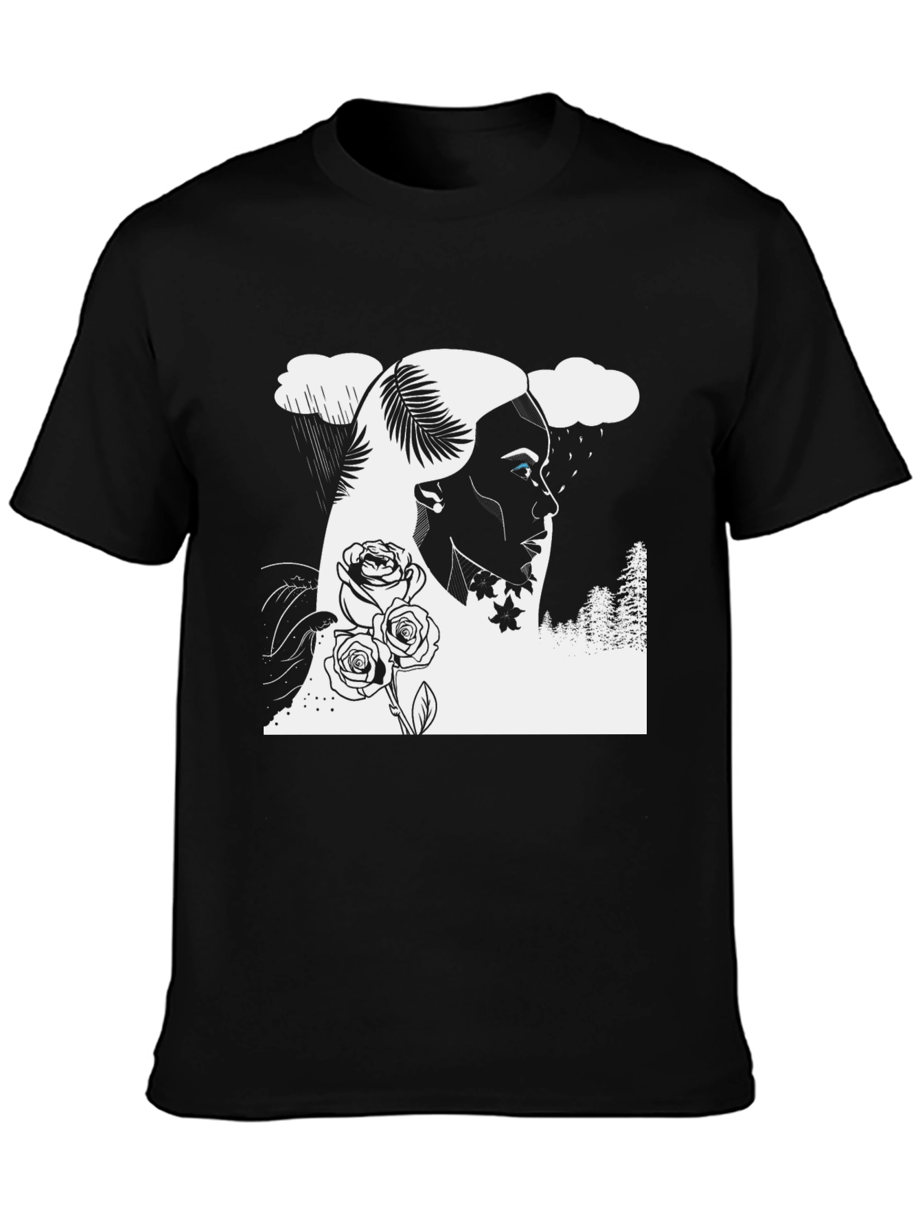 Black Graphic Tee: Lady of the Rain T-Shirt