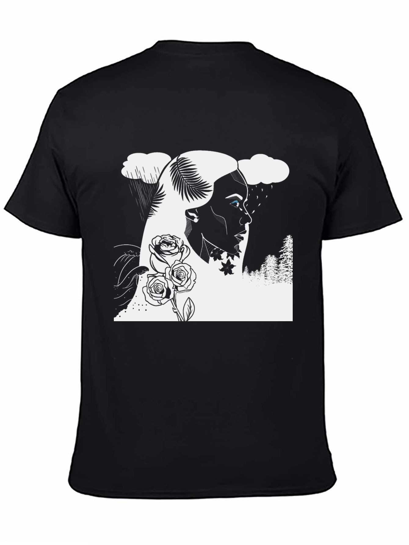 Black Graphic Tee: Lady of the Rain T-Shirt