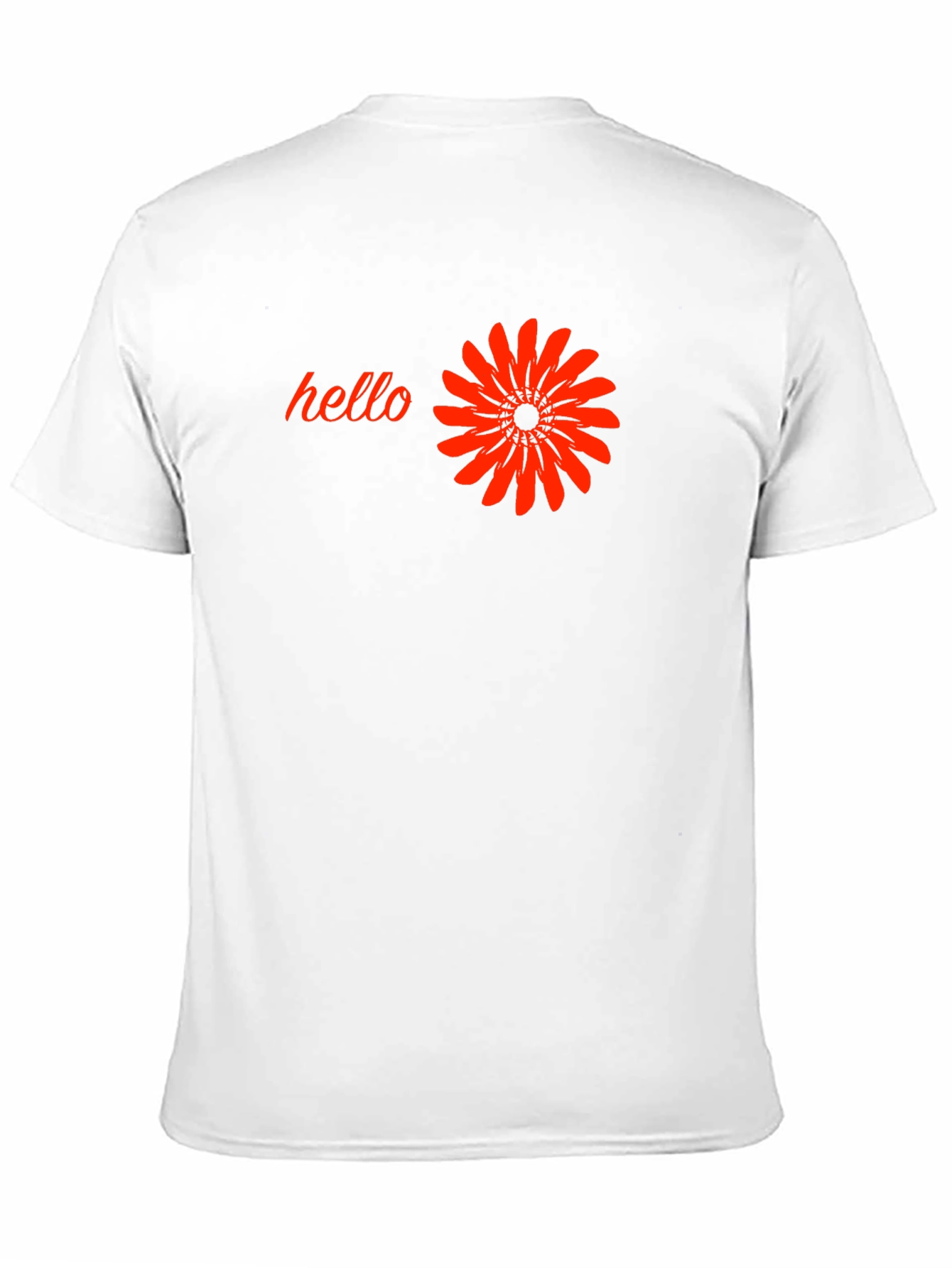 Black T-Shirt with Hello and Flower Design