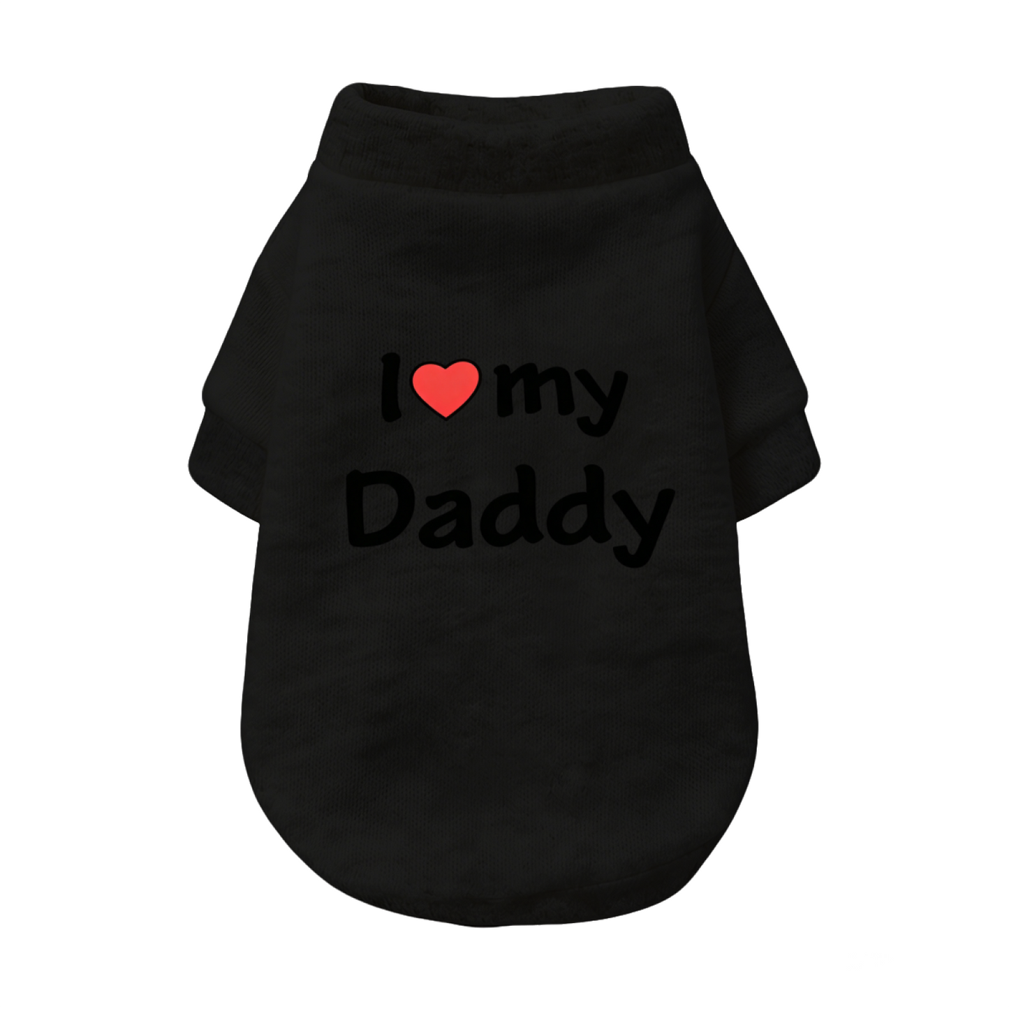 I Love My Daddy Red Heart Heather Grey Dog Sweater