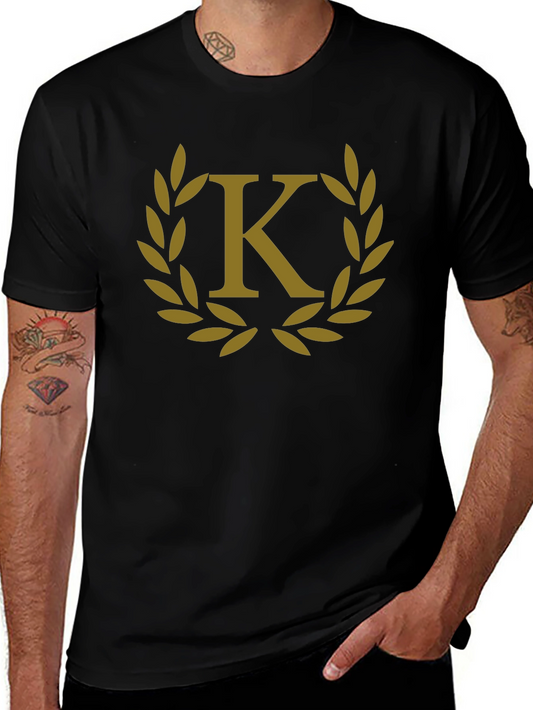 Letter K Laurel Wreath Graphic T-Shirt